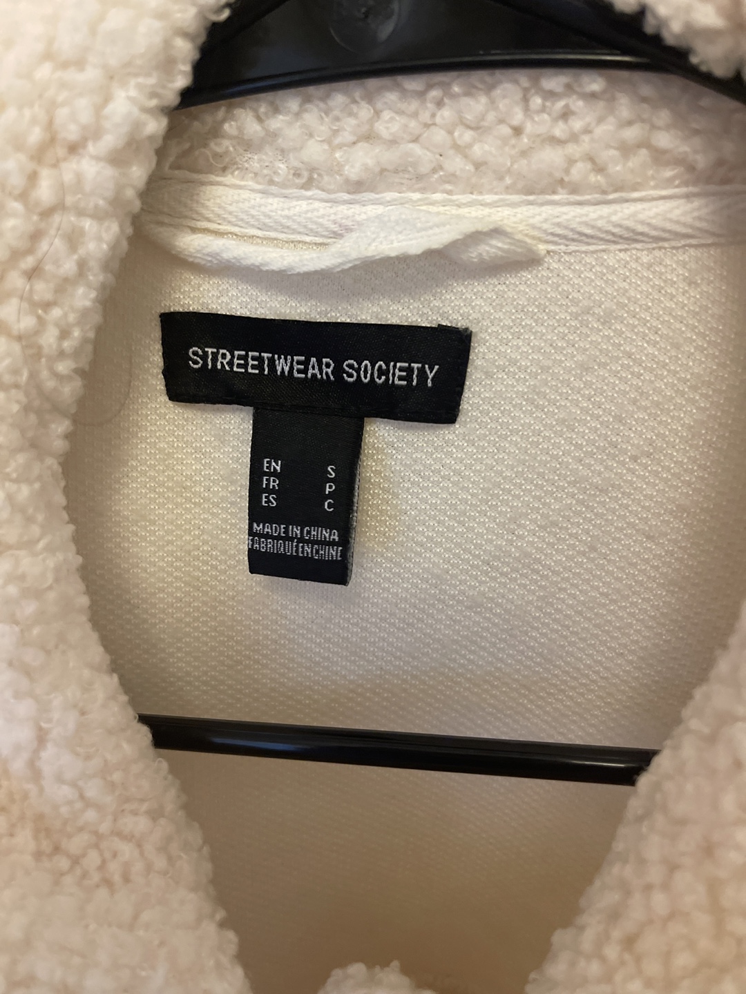 Streetwear Society Cream Sherpa Jacket - Size Small - photo 2