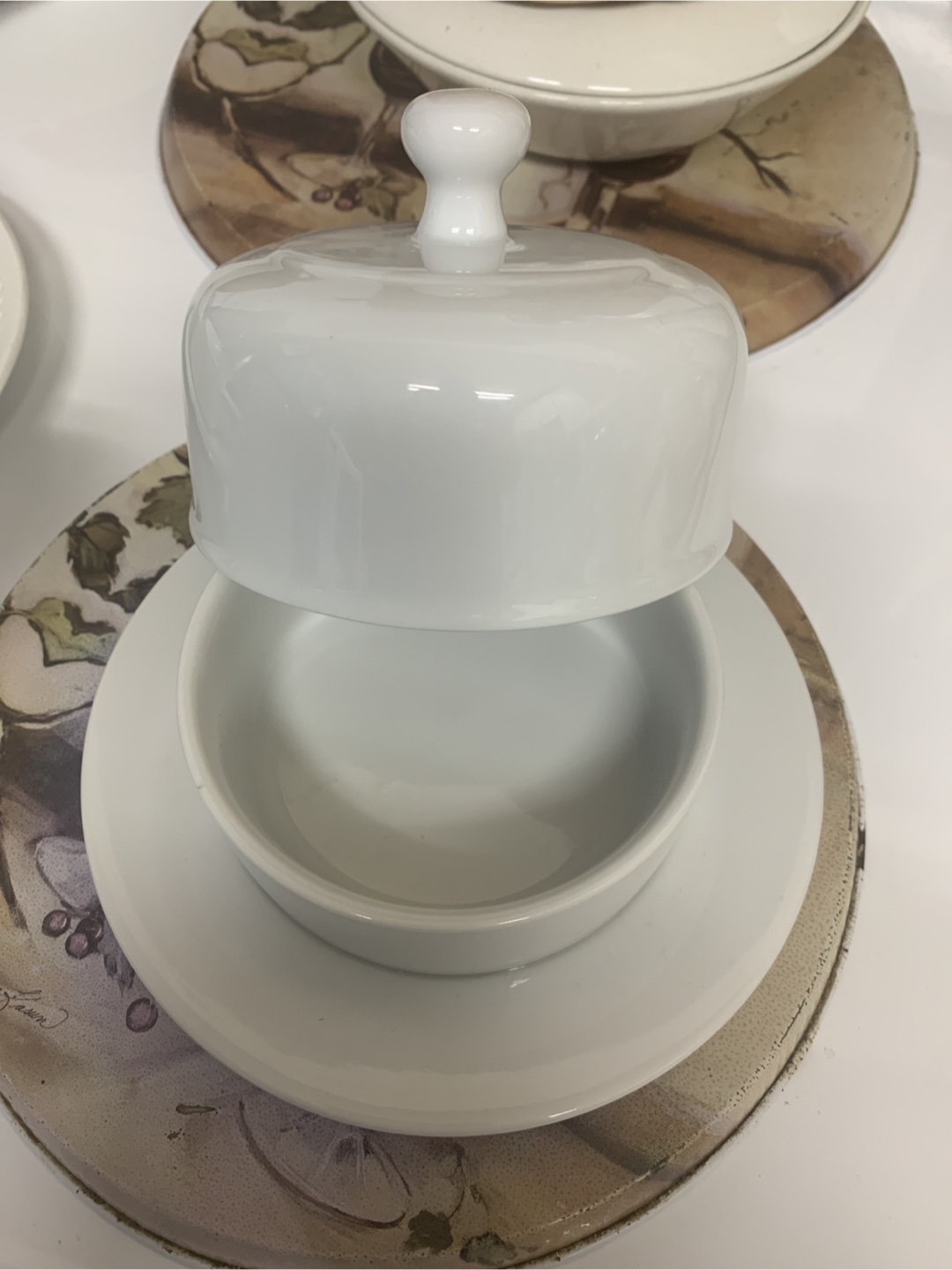 White Ceramic Small Pitcher & Butter Dish - photo 4