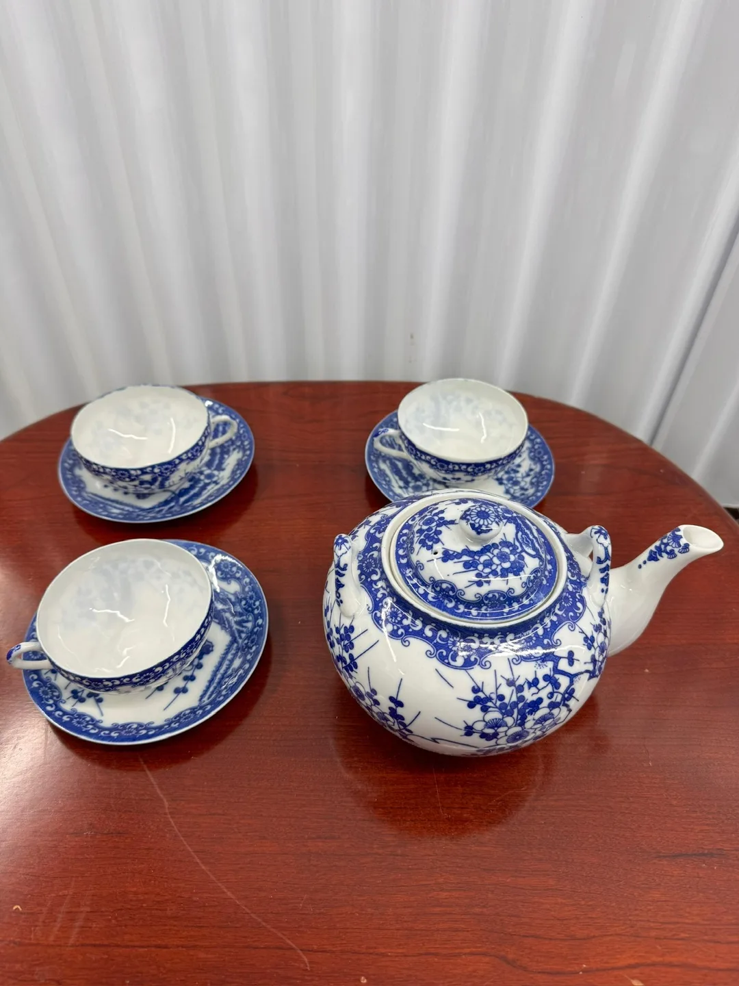 Blue & White Floral Teapot Set thumbnail