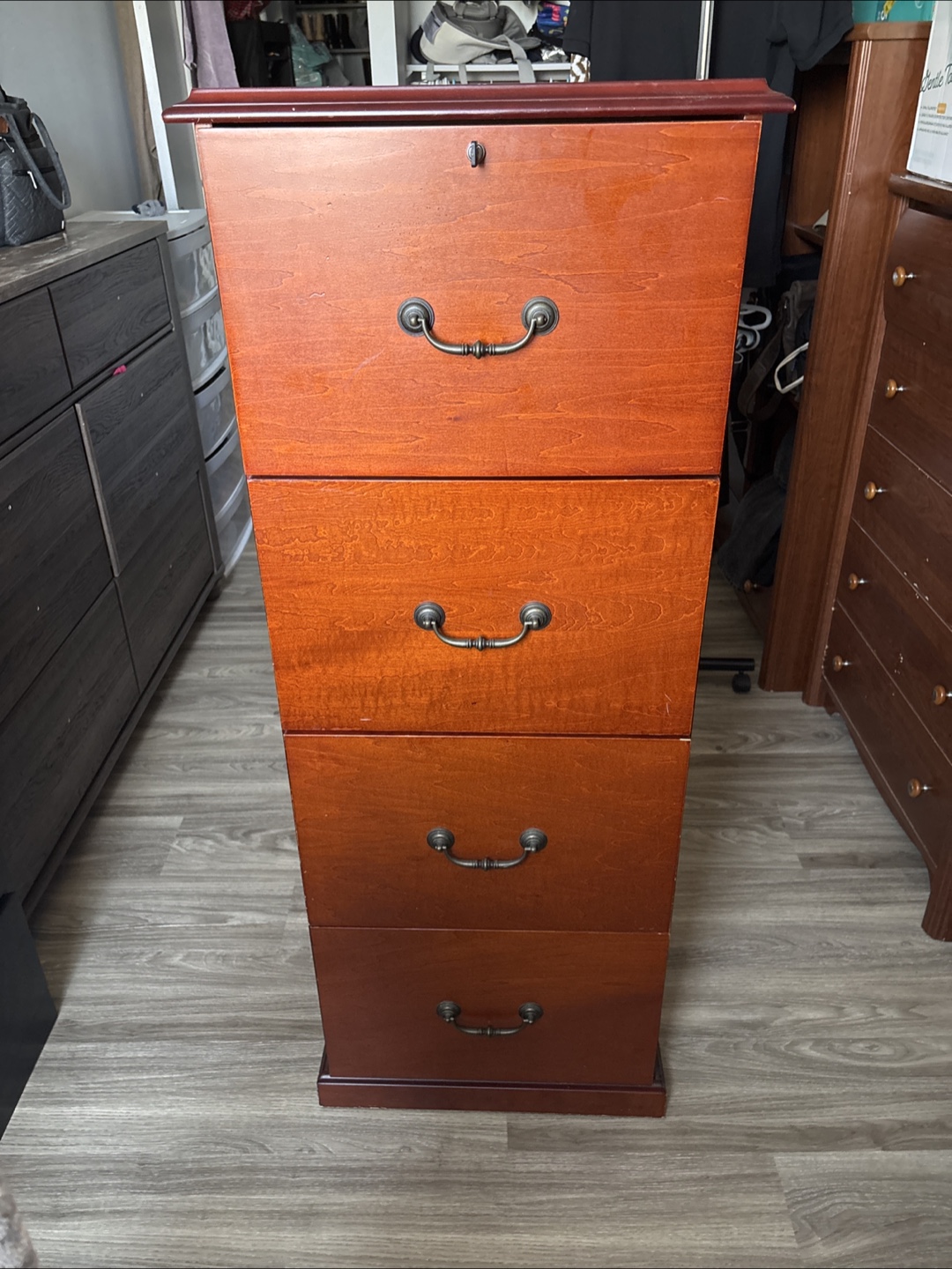Wooden Dresser/Filing Cabinet - 4 Drawers