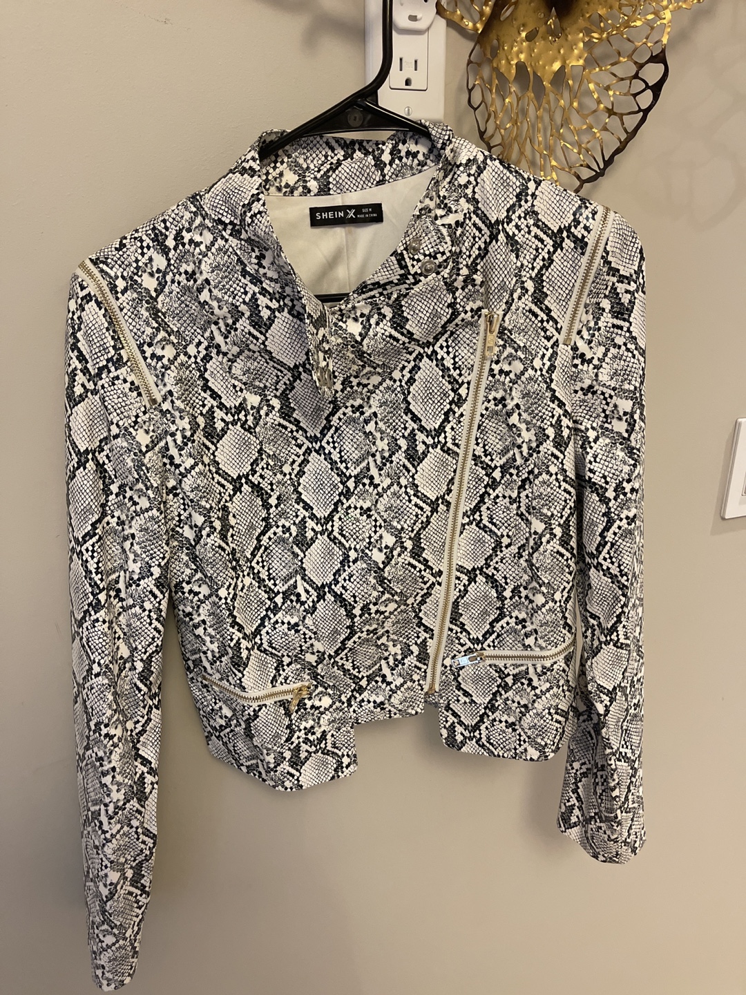 Shein Snakeskin Print Jacket - Size M