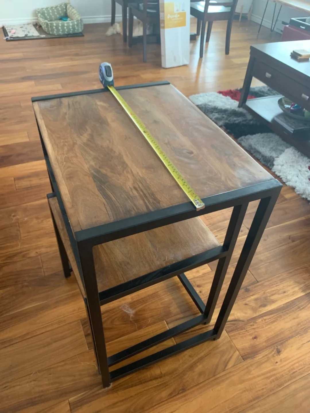 Wood & Metal Side Table chair -24x18 inches thumbnail