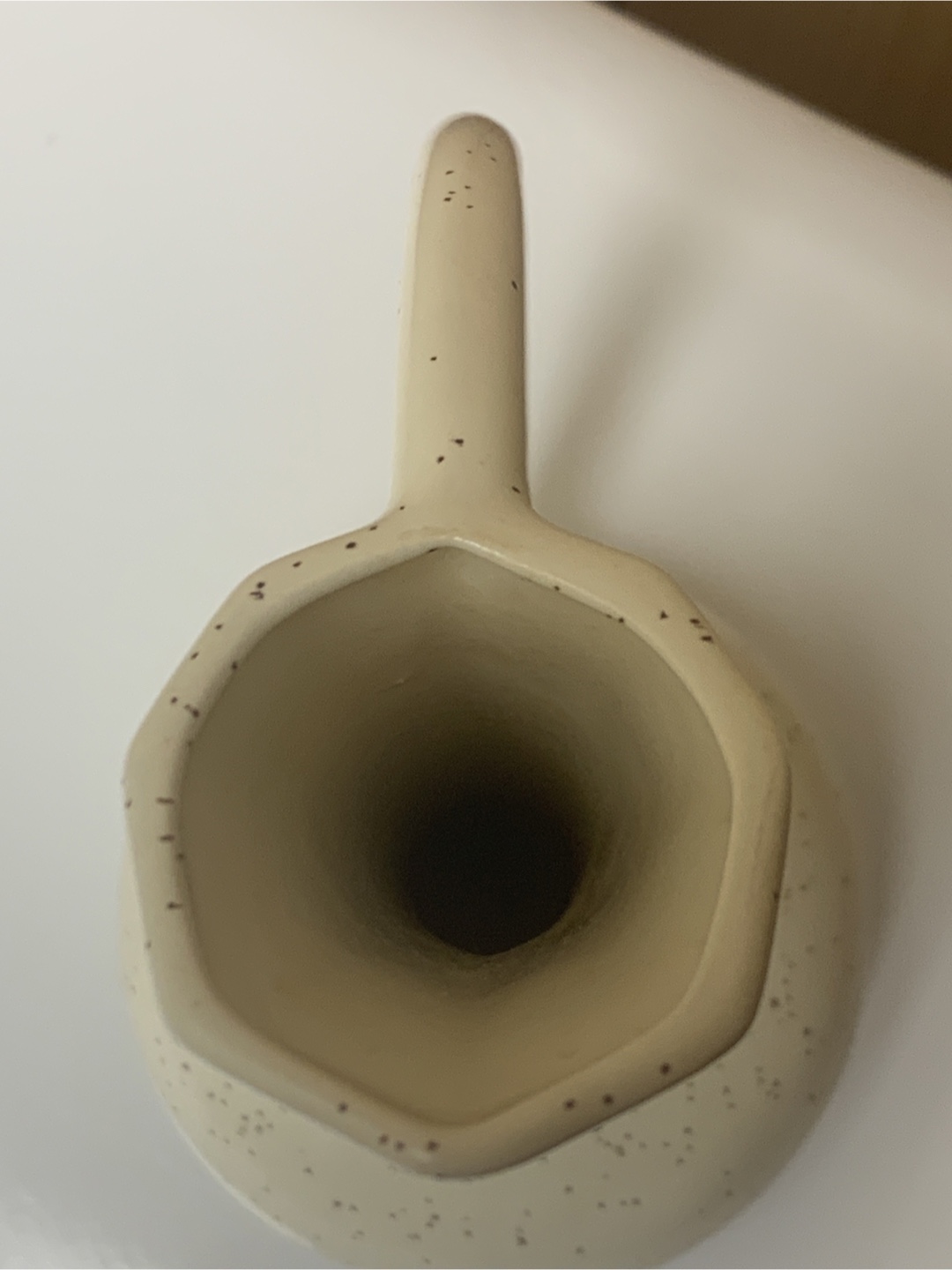 Speckled Cream Ceramic Pitcher Vase - photo 2