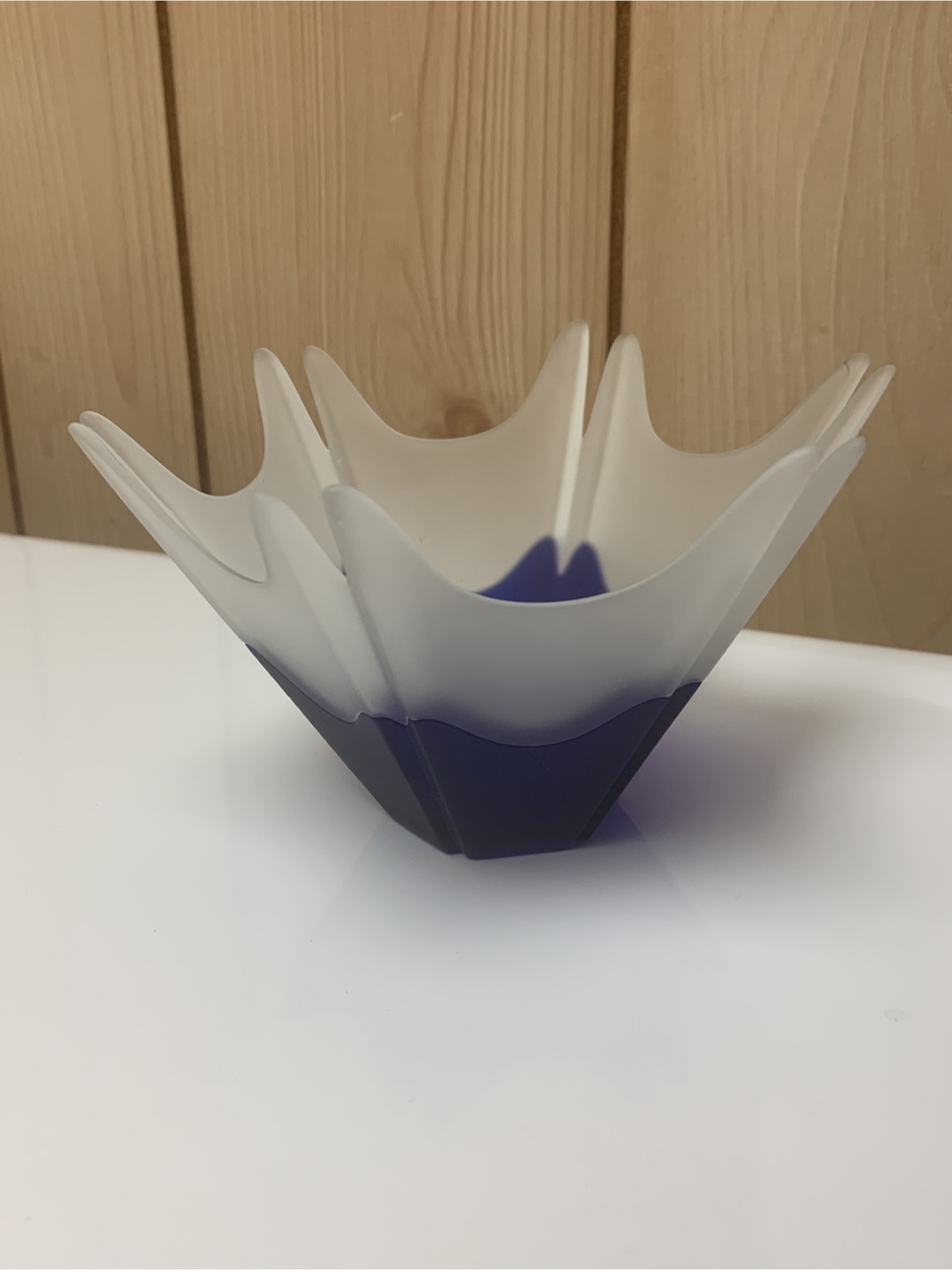 Blue & White Decorative Glass Bowl - photo 2