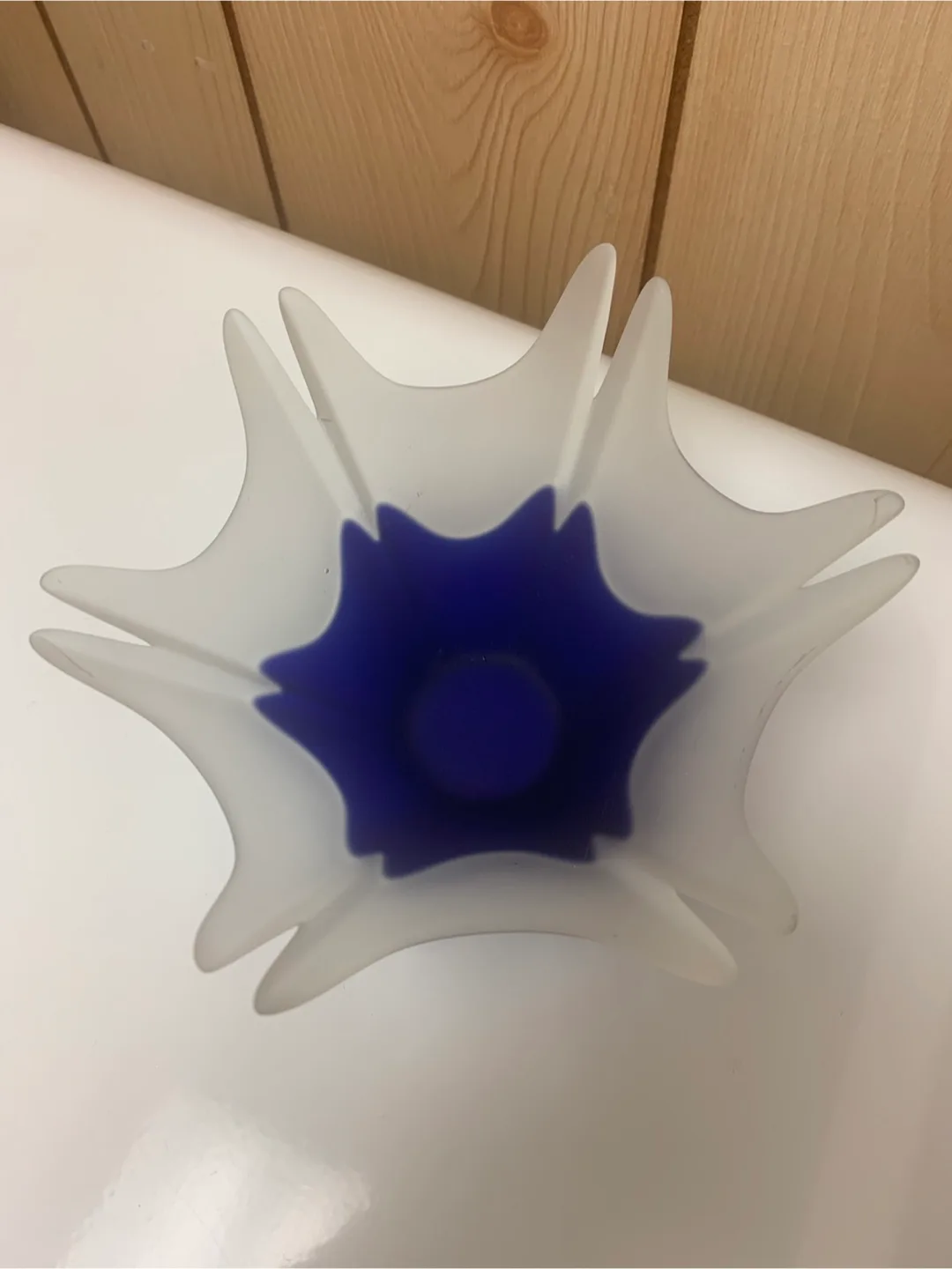 Blue & White Decorative Glass Bowl thumbnail