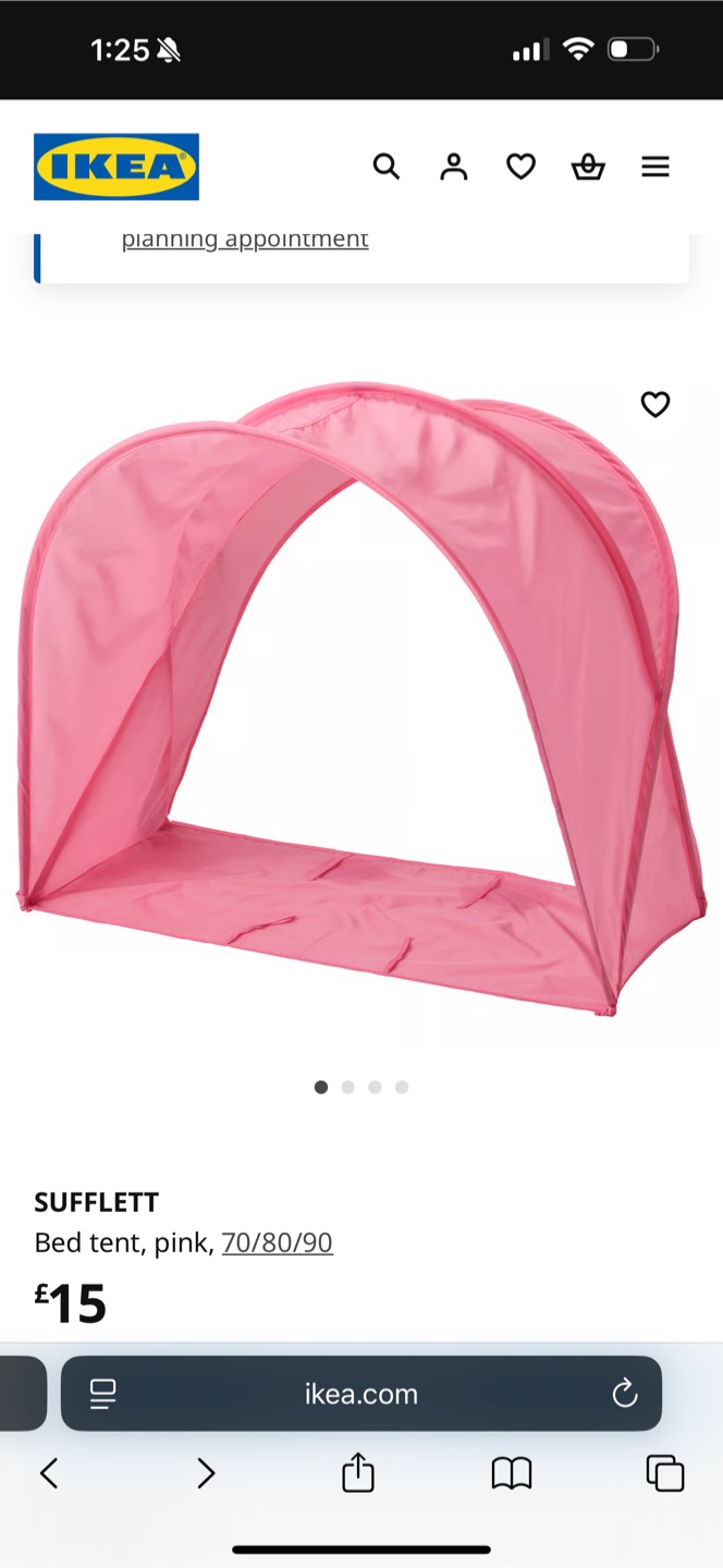 IKEA Sufflett Bed Tent - Pink - photo 4