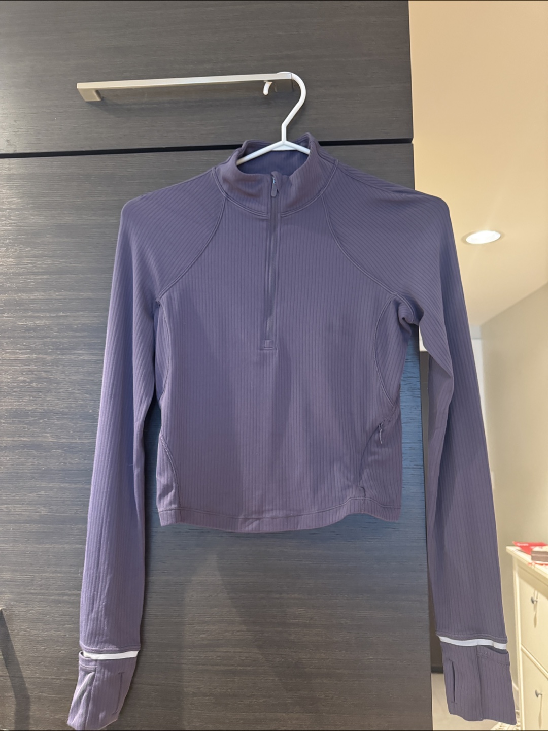 Lululemon It's Rulu Ribbed Cropped Half Zip