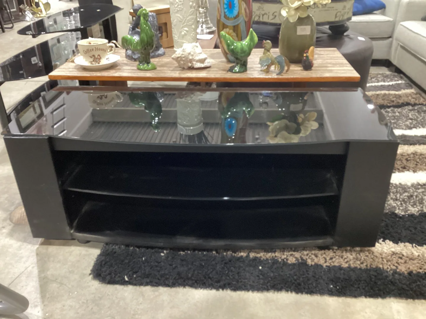 Black Glass Top TV Stand thumbnail