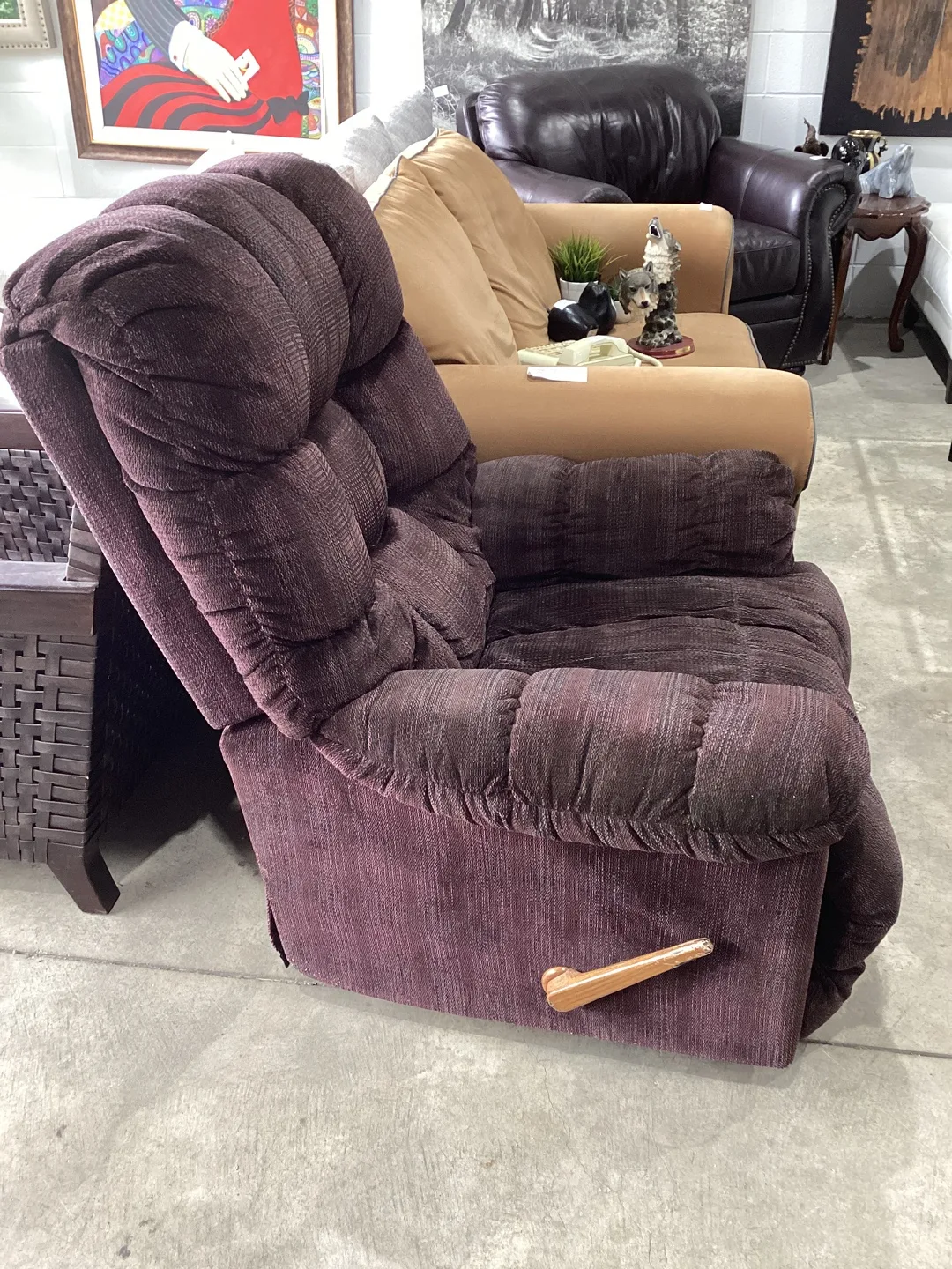 Plush Recliner Chair - Burgundy thumbnail