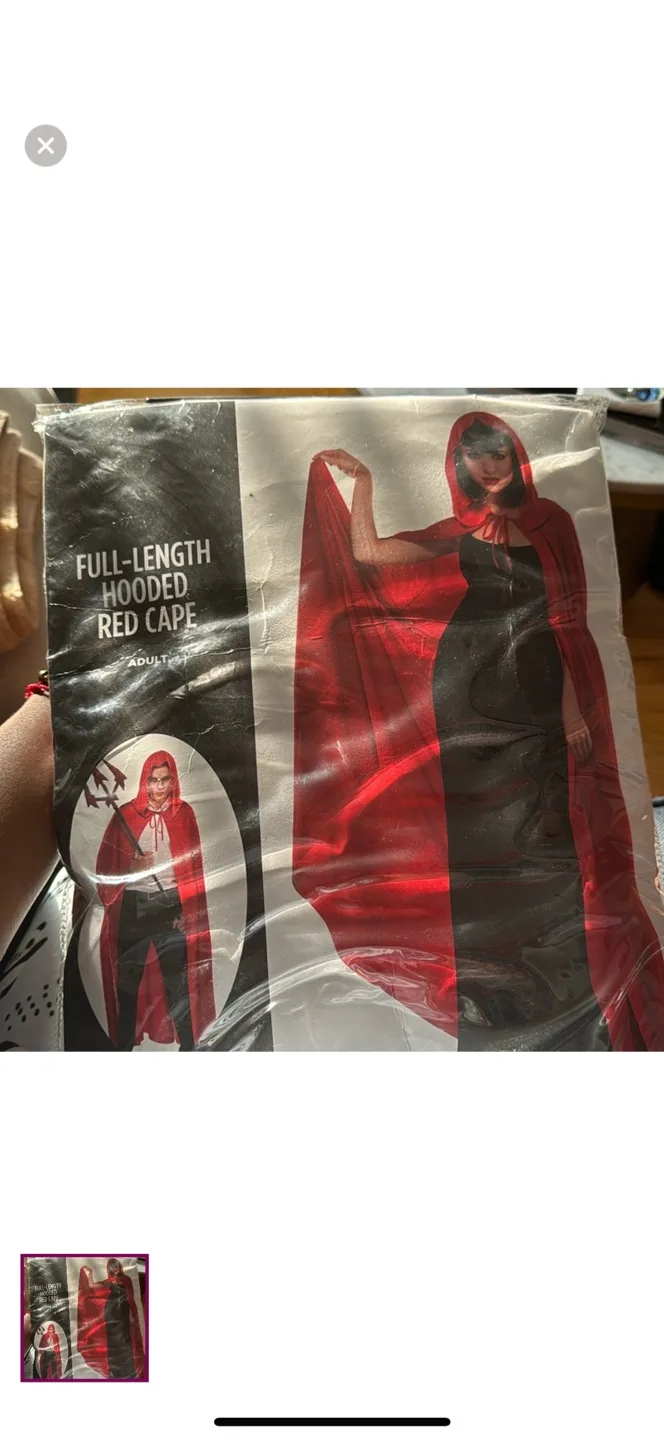 Full-Length Hooded Red Cape - Adult Costume thumbnail