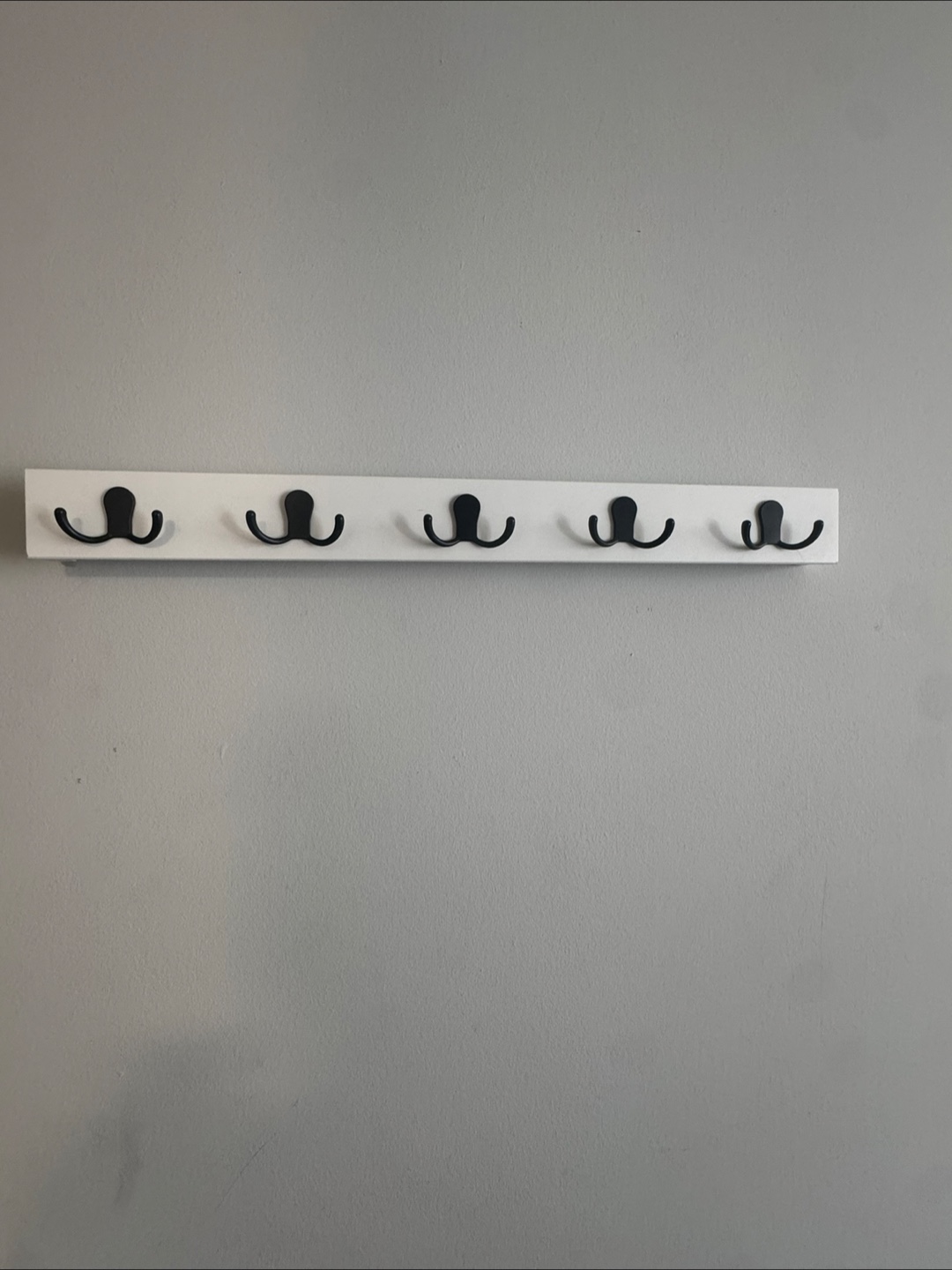 White Coat Rack with Black Hooks and bench - photo 3