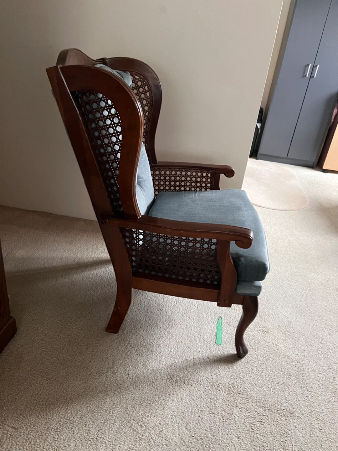 Vintage Style Wingback Chair - Blue image indicator(2)