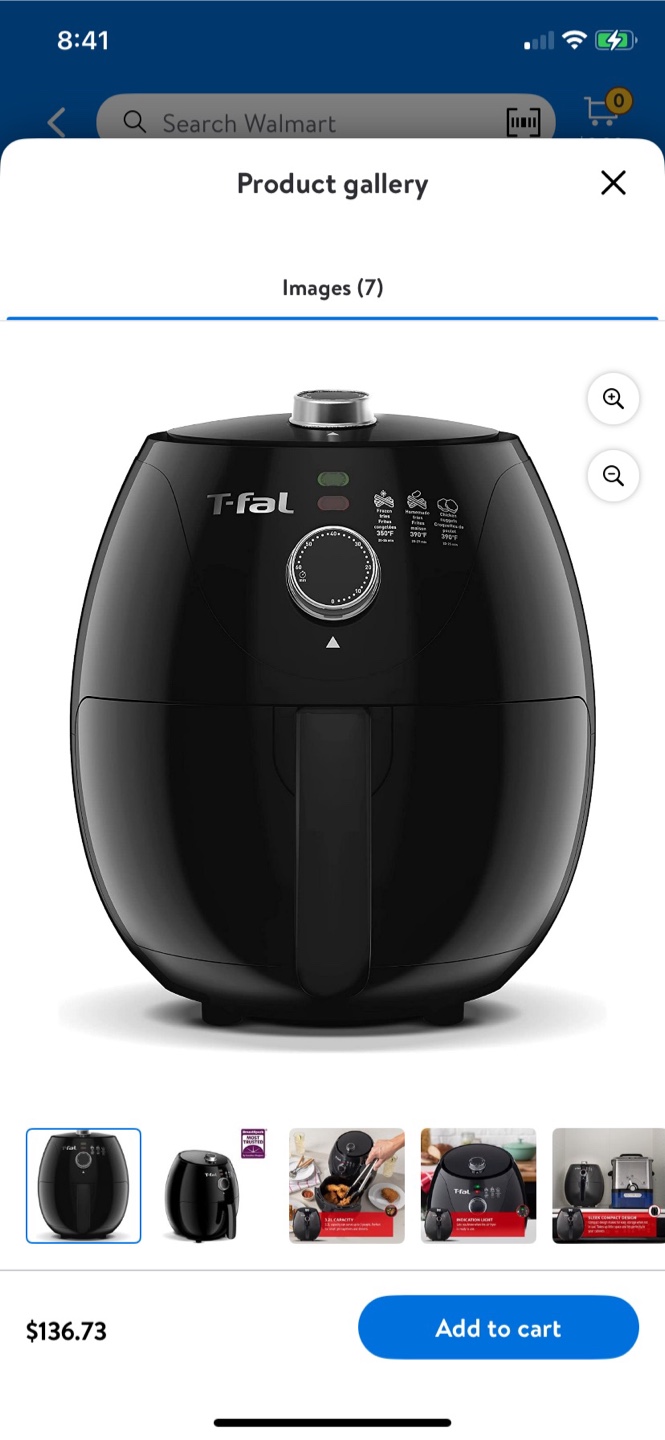 T-fal Easy Fry Compact Air Fryer - Black