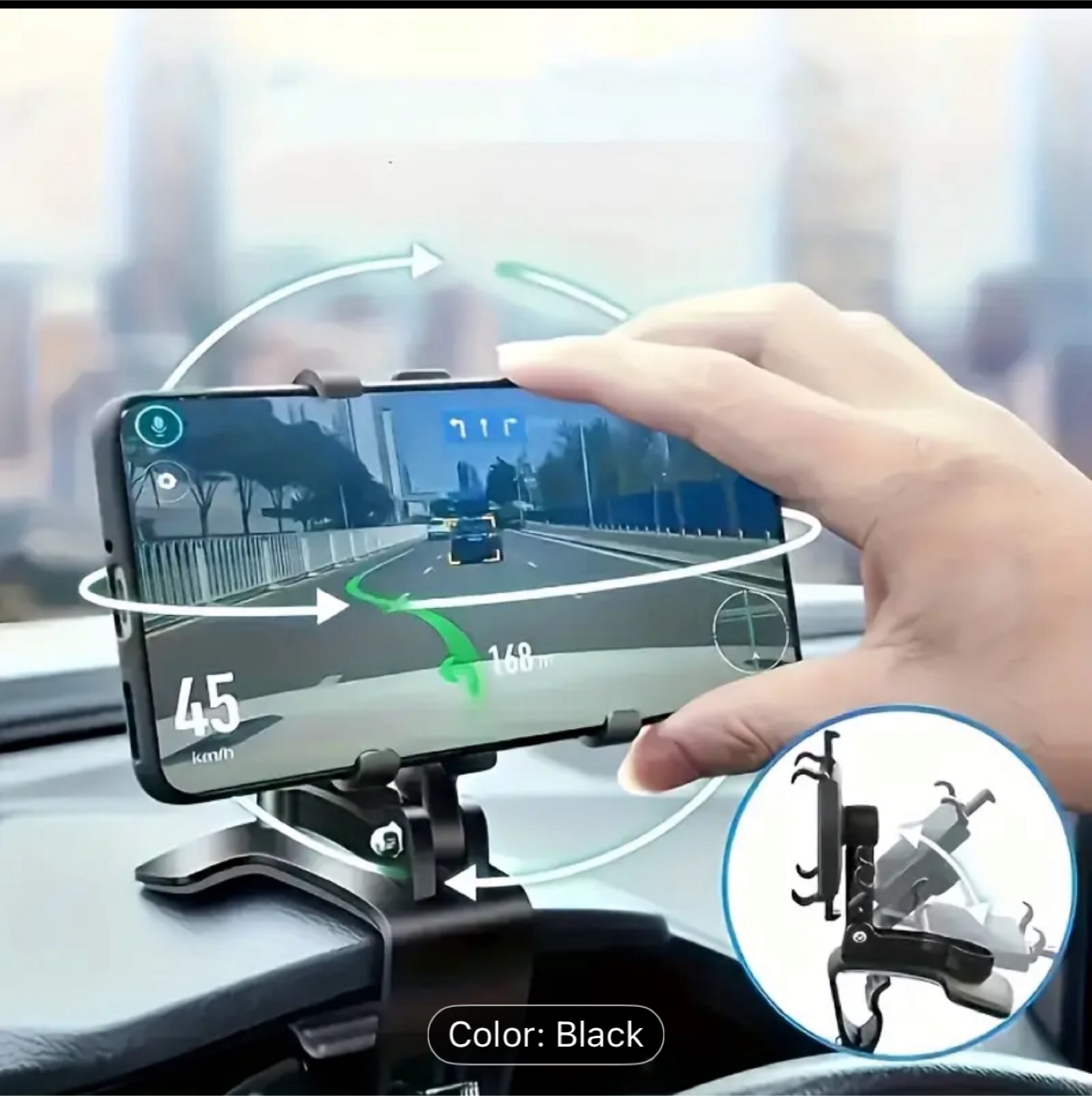 Black Car Phone Holder Mount