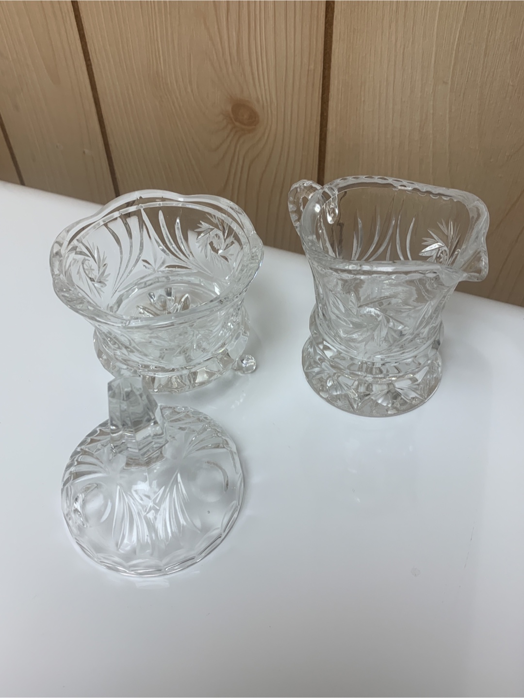 Crystal Sugar Bowl and Creamer - photo 2