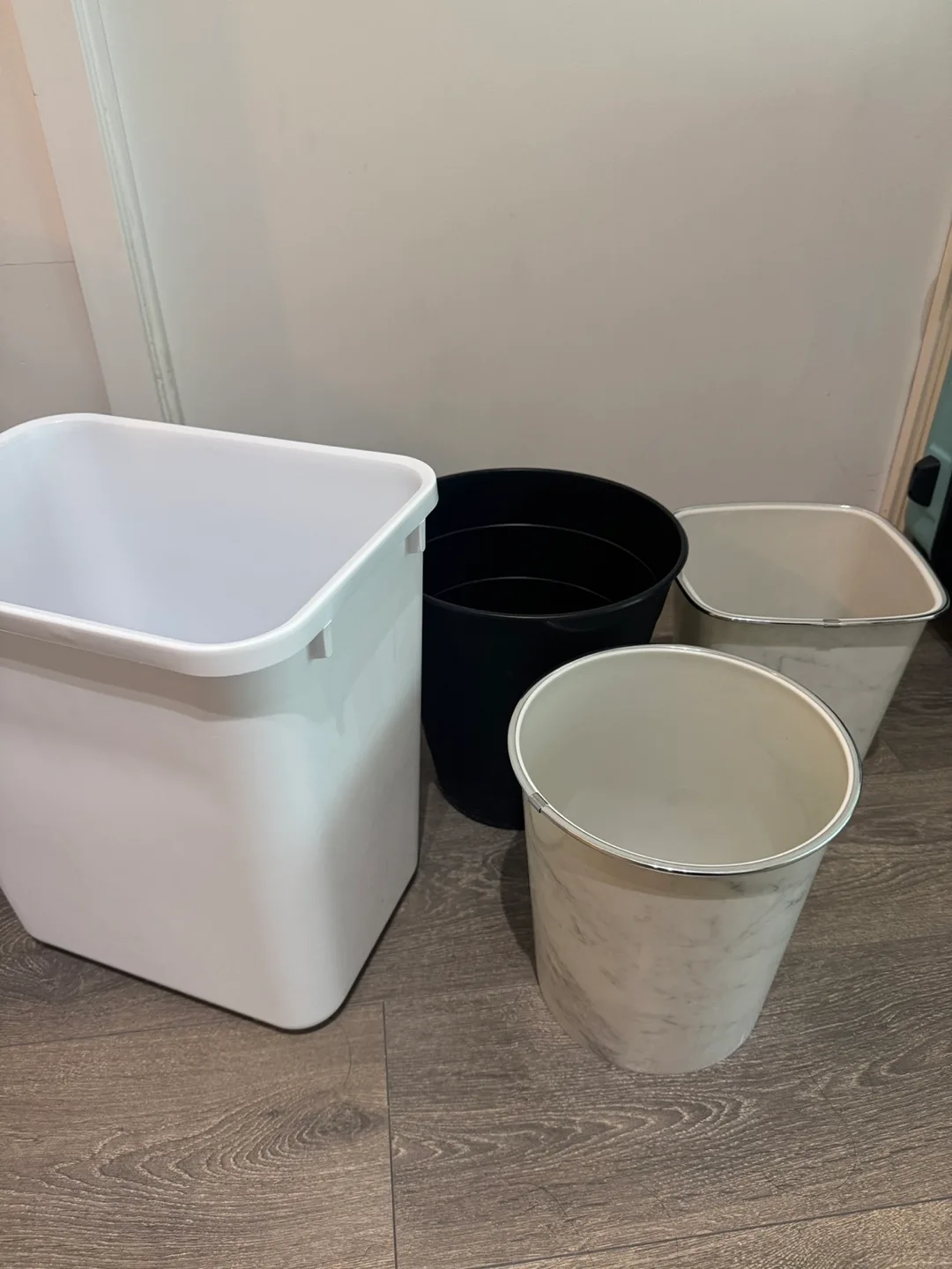 Moving sale - Four Assorted Trash Bins thumbnail