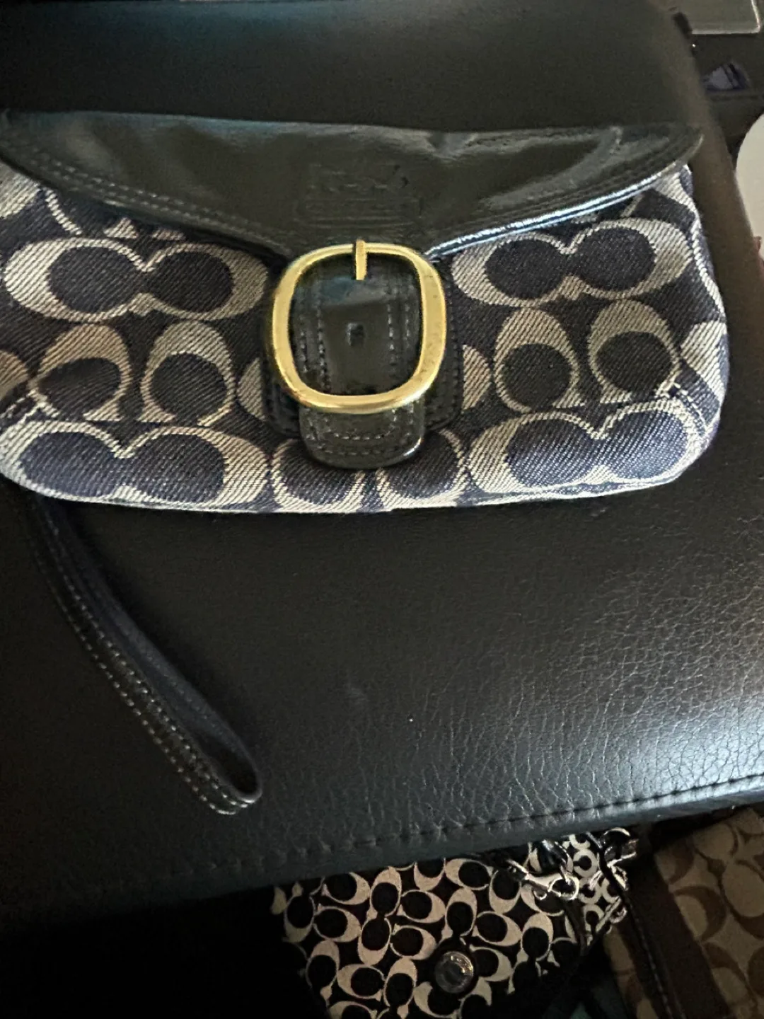 Coach Signature Denim Wristlet thumbnail
