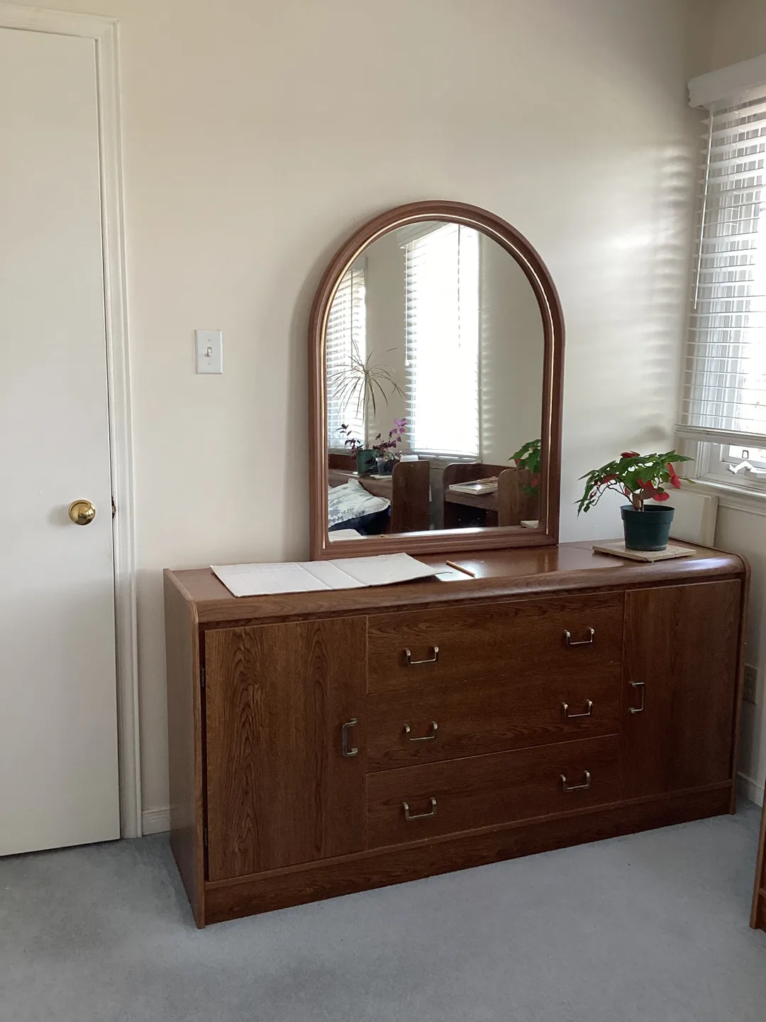 Wooden Armoire & Dresser Set thumbnail