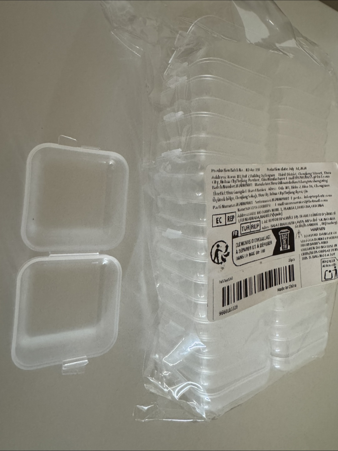 20pcs Clear Small Square Storage Containers - photo 3