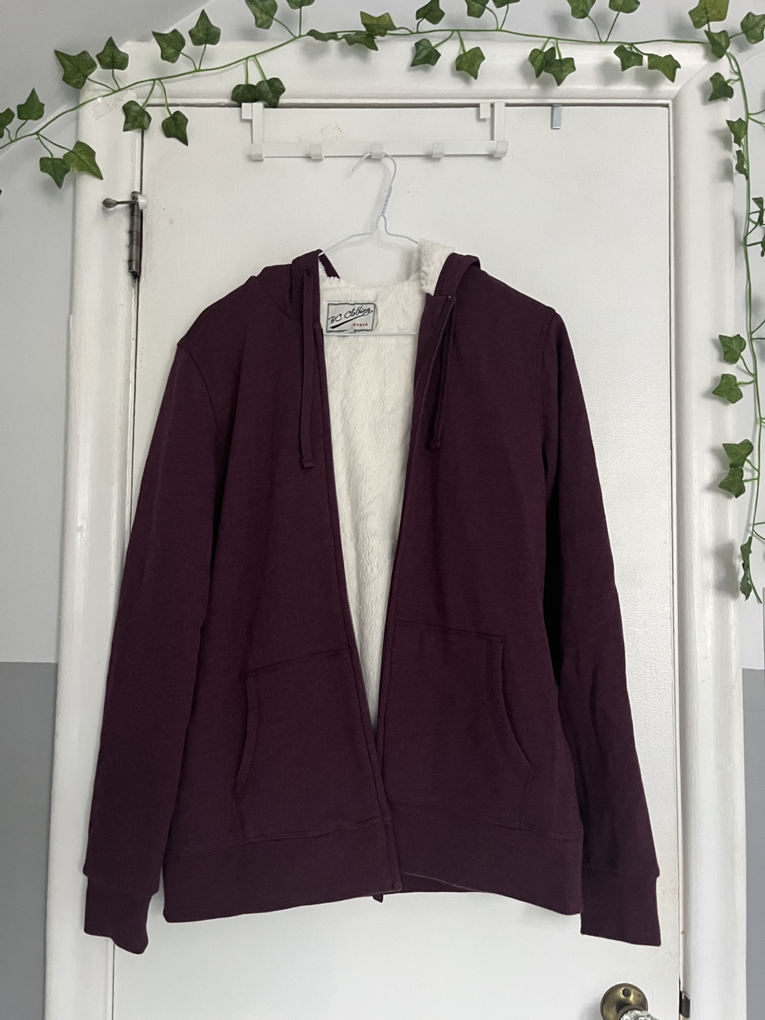 Fur Lined Zip-up Hoodie - Size Small