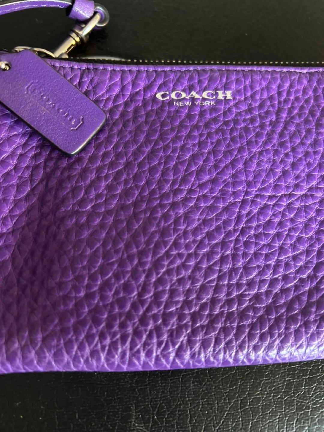 Coach Purple Leather Wristlet image indicator(2)