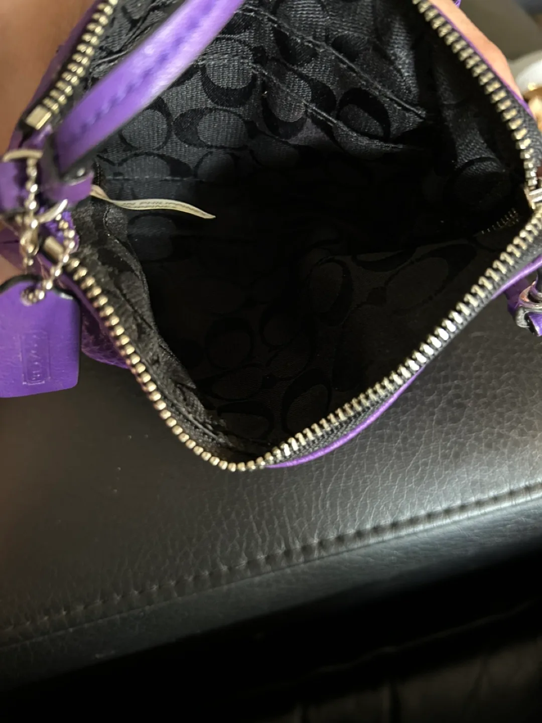 Coach Purple Leather Wristlet image indicator(4)