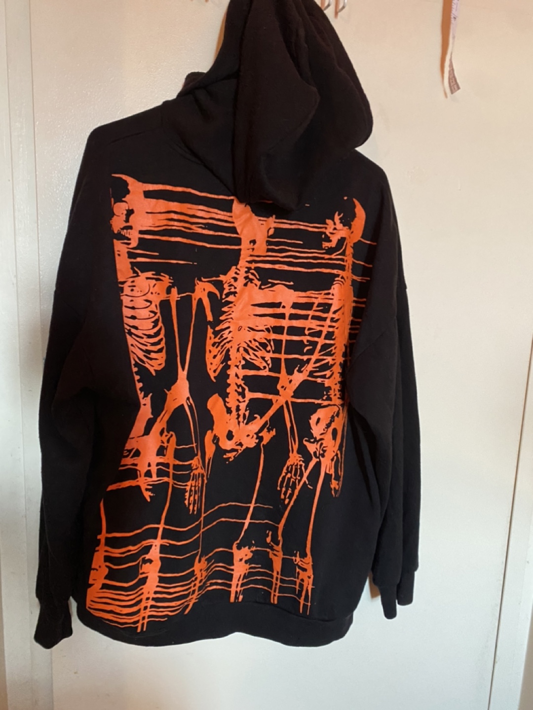 Social collision Skeleton Graphic Zip-Up Hoodie - Black & Orange - photo 4