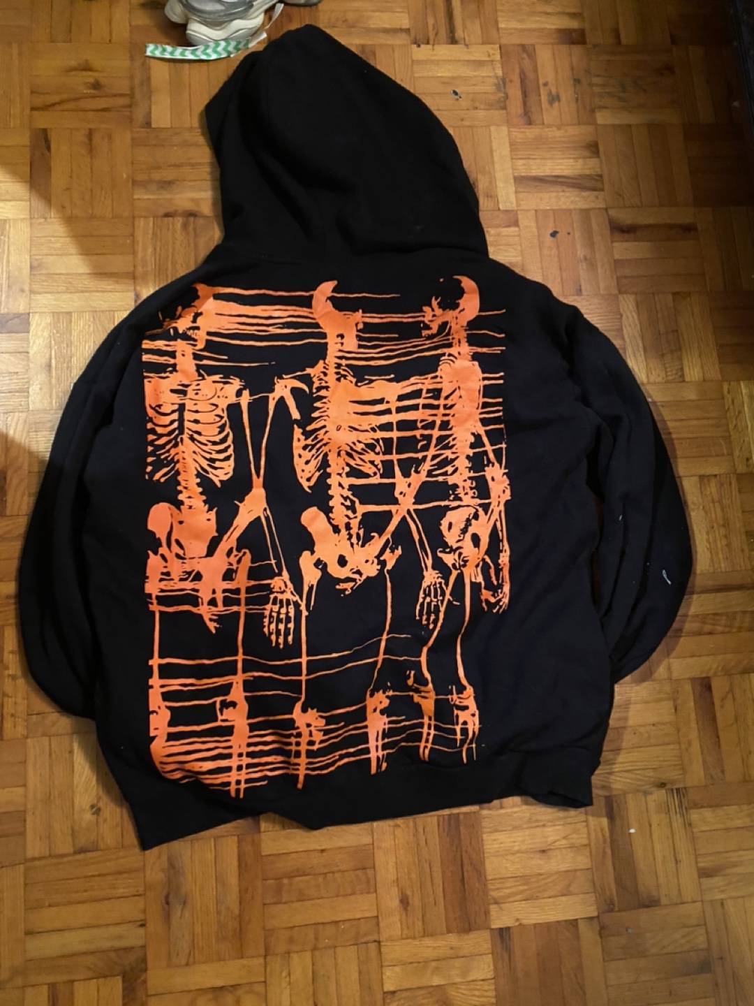 Social collision Skeleton Graphic Zip-Up Hoodie - Black & Orange - photo 2