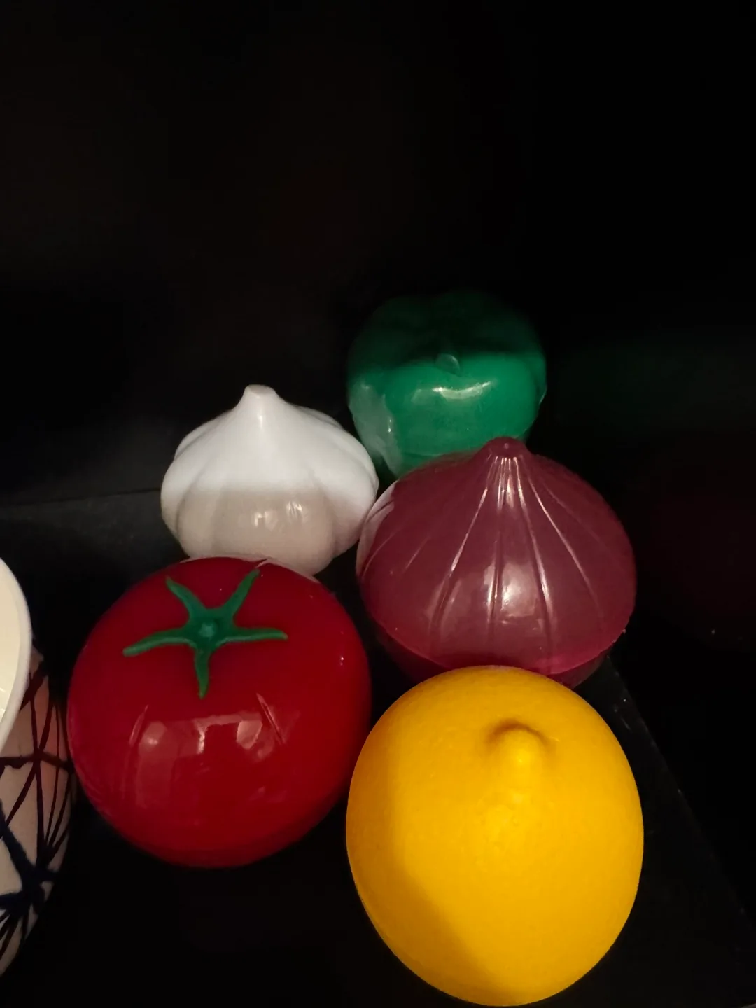 Plastic Play Food - Tomato, Lemon, Onion, Garlic, Pepper thumbnail