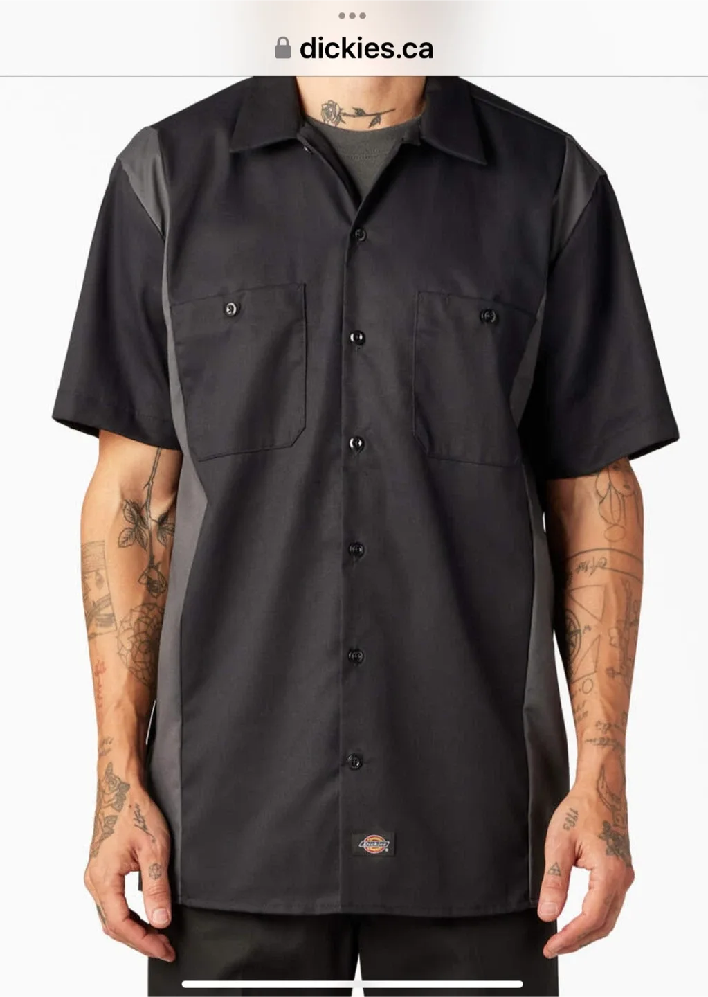 Dickies LS524BKCH Two tone short sleeve work shirt thumbnail