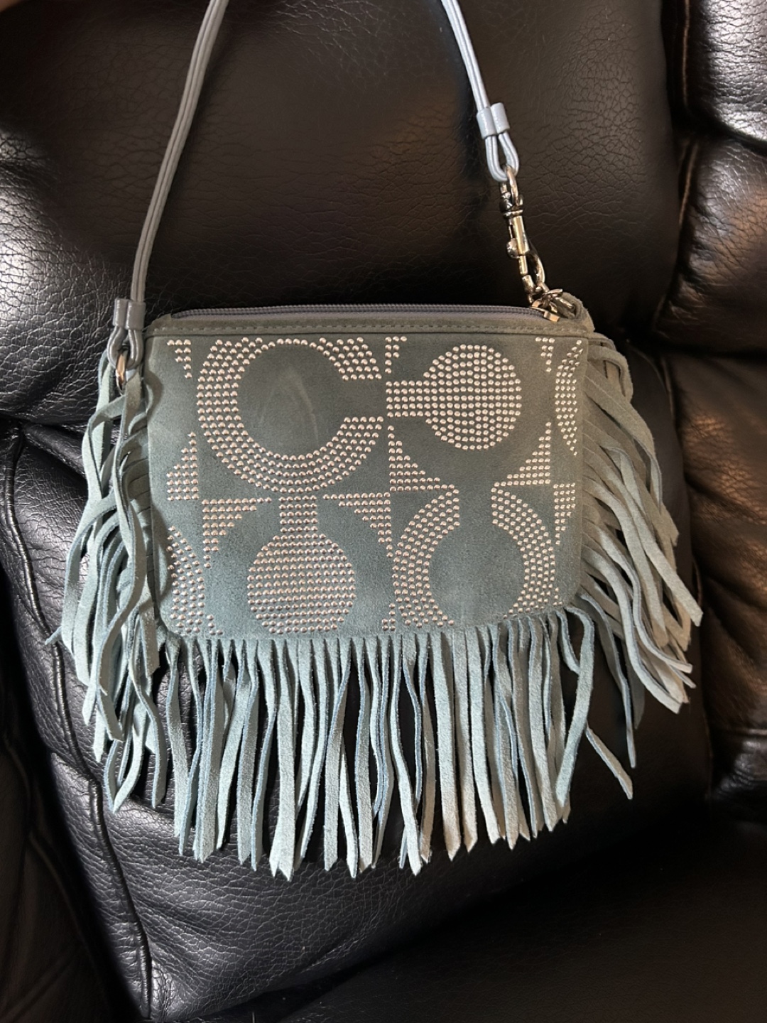 Coach Suede Wristlet with Fringe