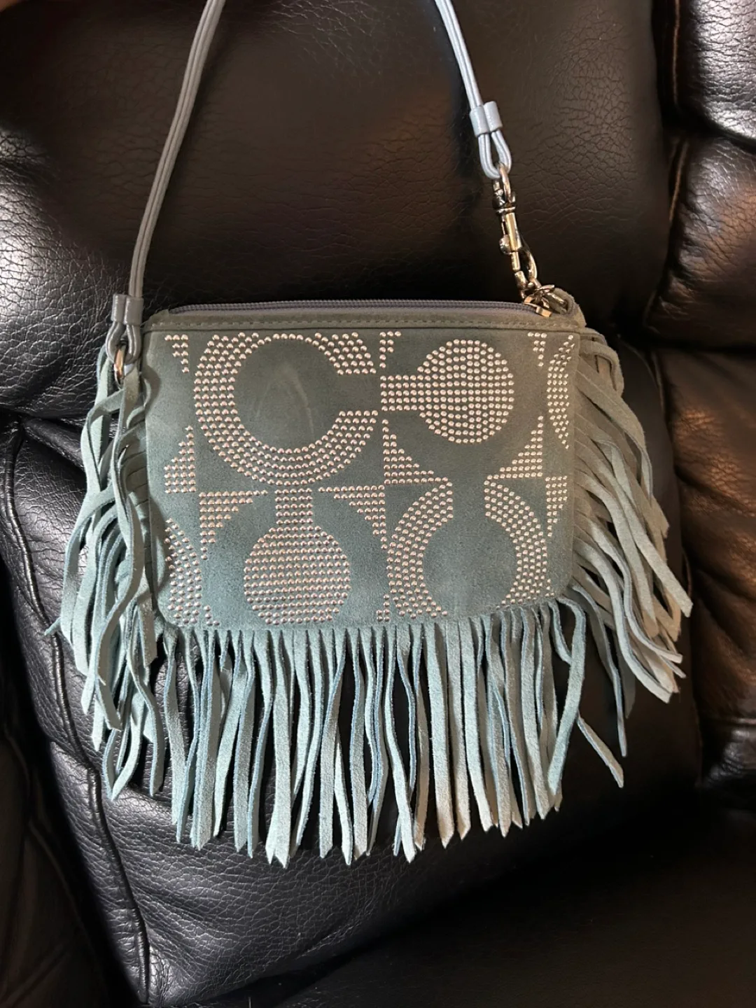 Coach Suede Wristlet with Fringe thumbnail