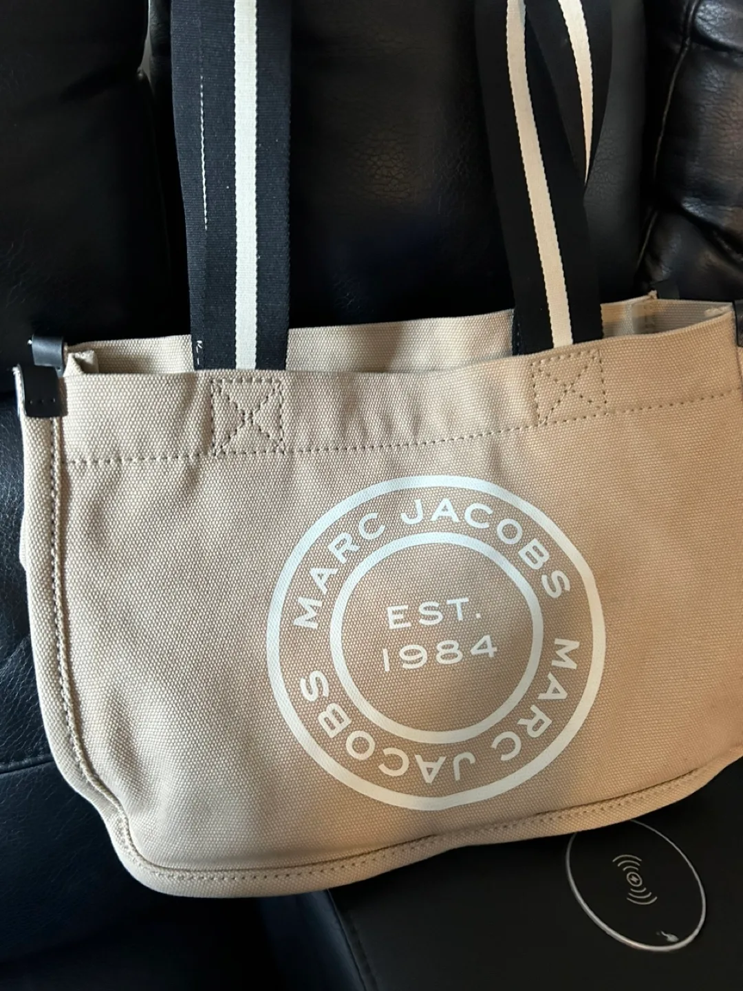 Marc Jacobs Tote Bag - Beige with Black Straps thumbnail
