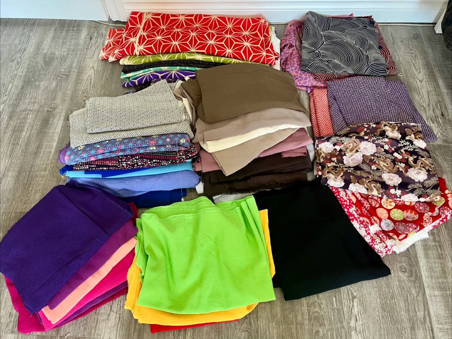 Large selection of Japanese Chirimen/Crepe Fabric