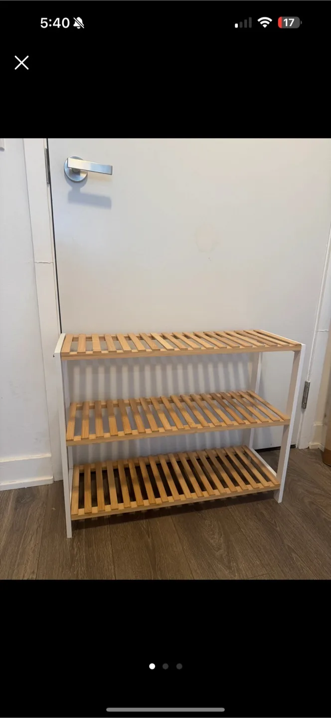 wooden Shoe Rack (9-10 shoes, 3 more slippes underneath) thumbnail