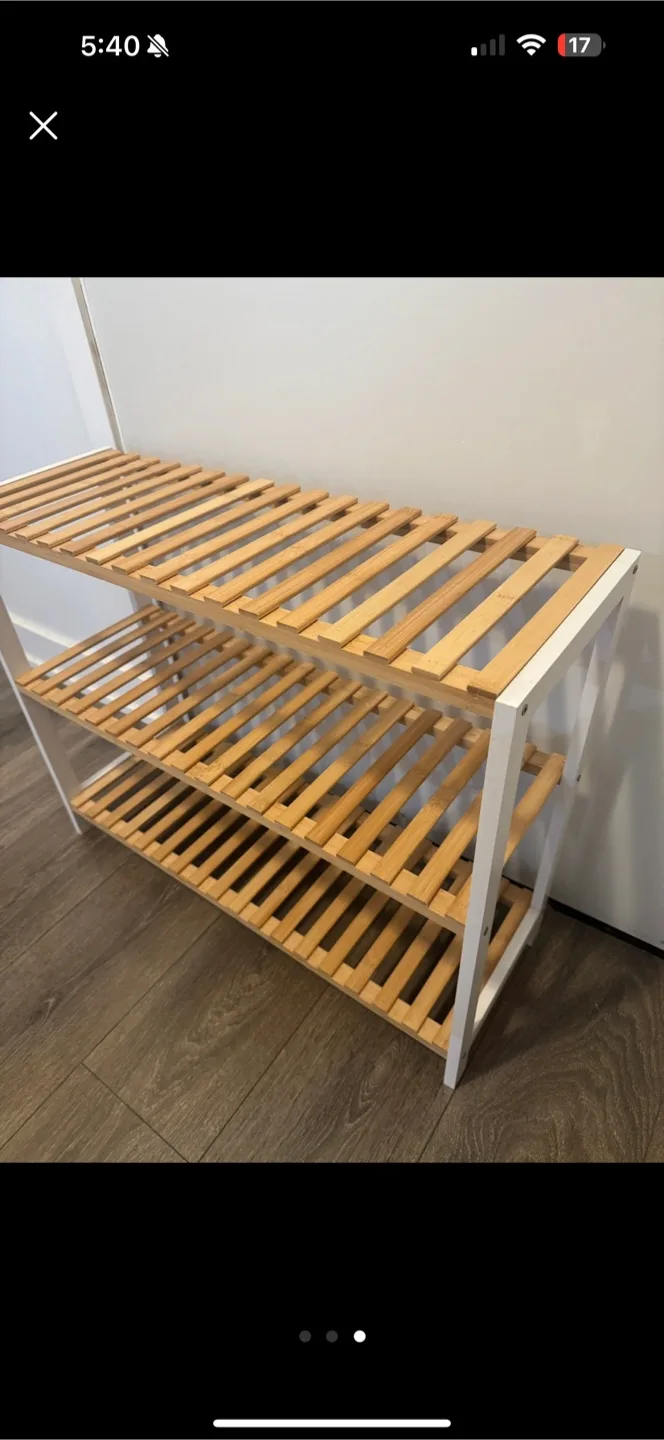 wooden Shoe Rack (9-10 shoes, 3 more slippes underneath) image indicator(3)