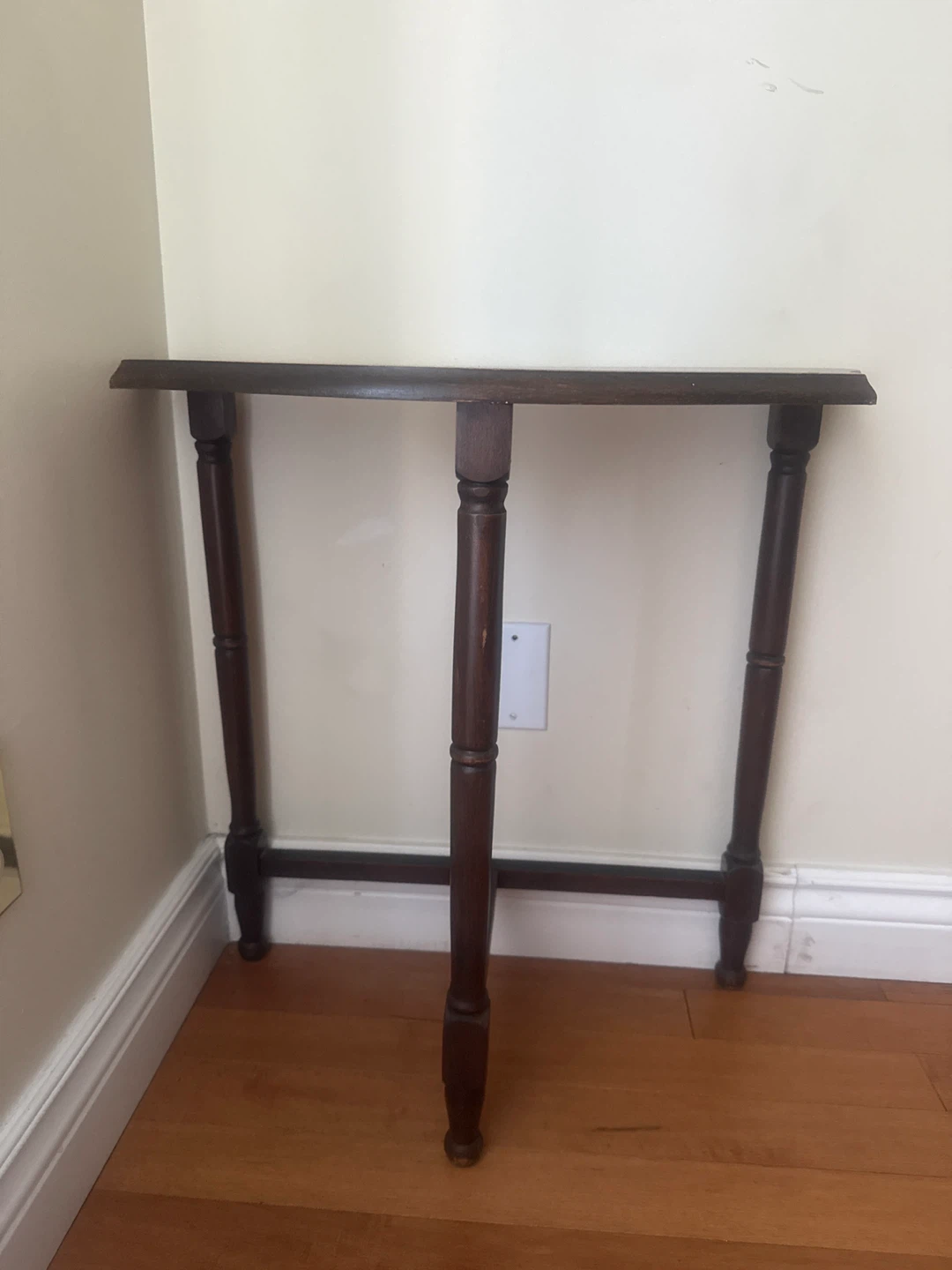 Dark Wood Half-Moon Table