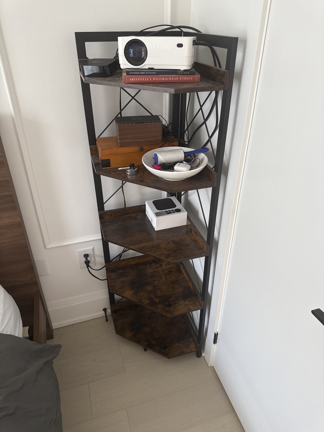 Corner Shelf - Dark Brown