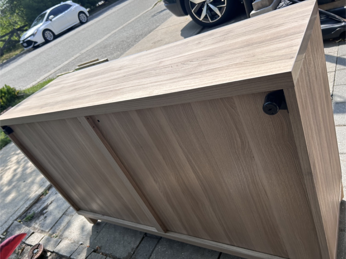 Wood & Grey Cabinet with Shelves - photo 3