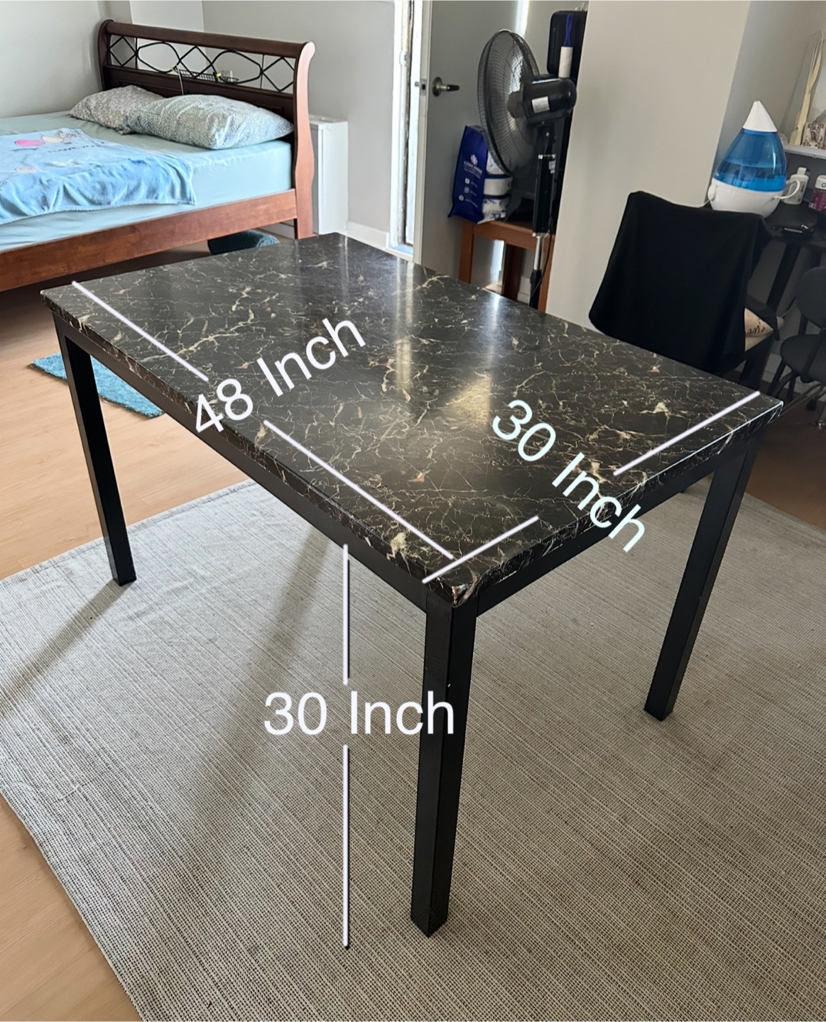 Marble Look Dining Table (48 x 30 inches) - photo 3