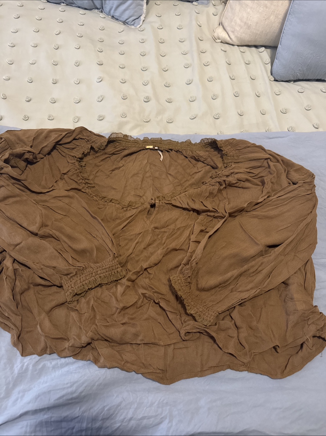 Free People Brown Blouse Size L