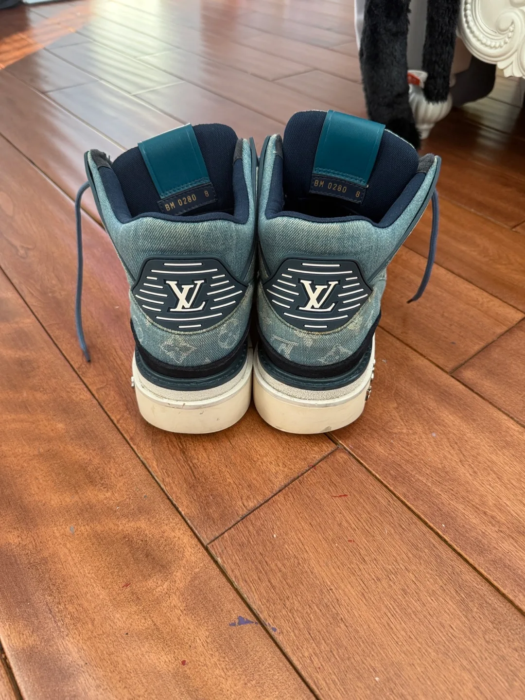 Louis Vuitton Denim Monogram Ankle Boots, Size 8 image indicator(2)