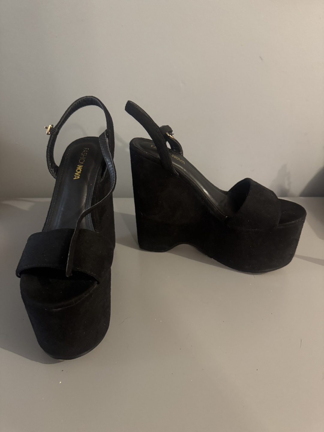 Fashion Nova Black Wedge Heels - photo 2