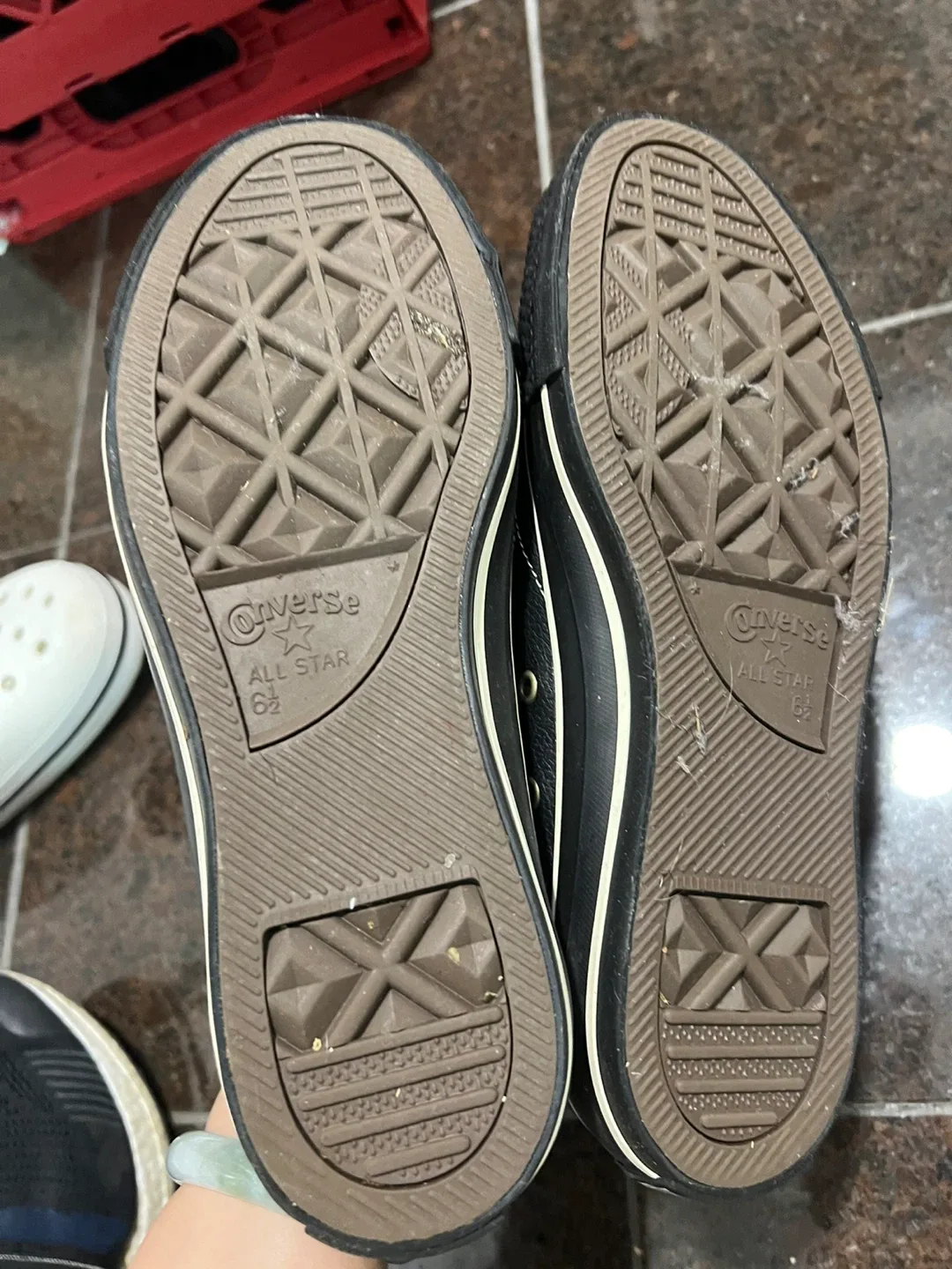 Converse All Star Black Leather Shoes - US 8.5 image indicator(3)