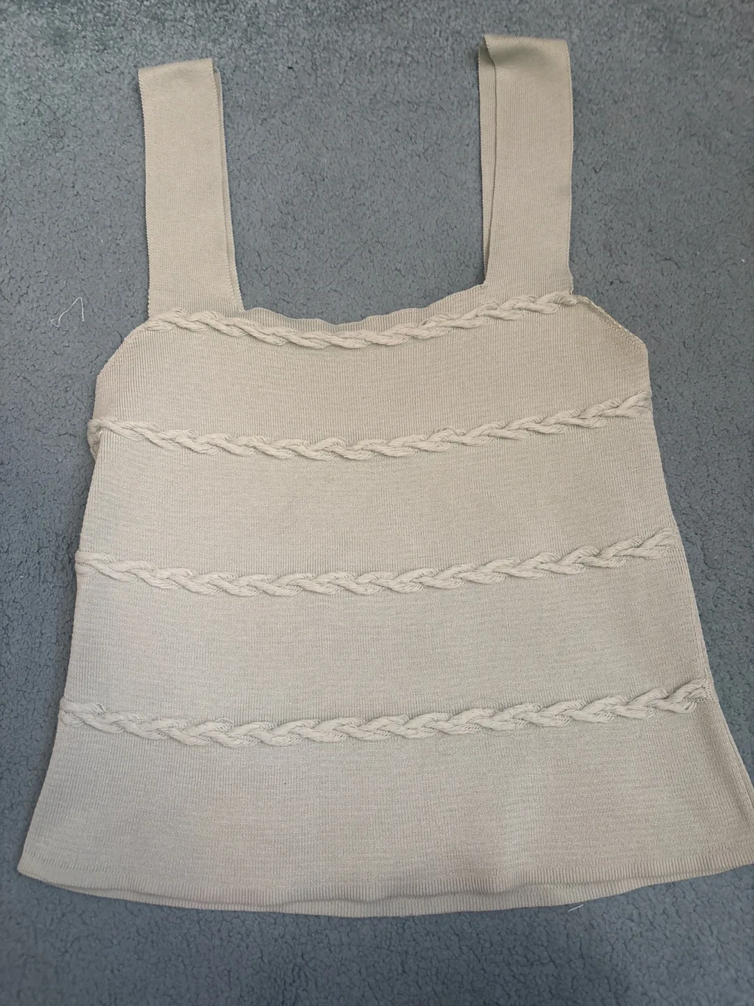 Green Braided Knit Tank Top - S image indicator(2)