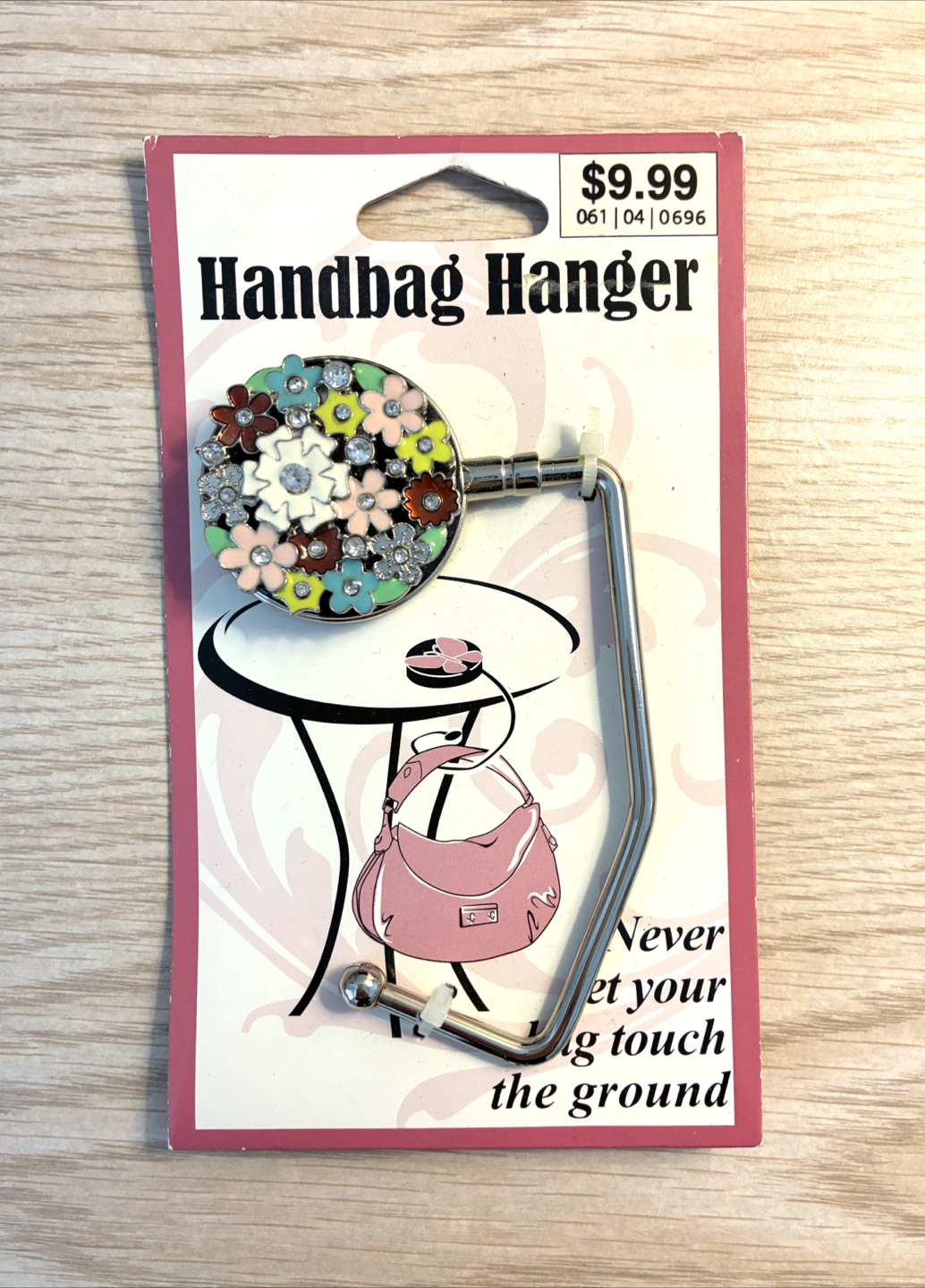 New Pretty Flower Rhinestone Handbag Hanger