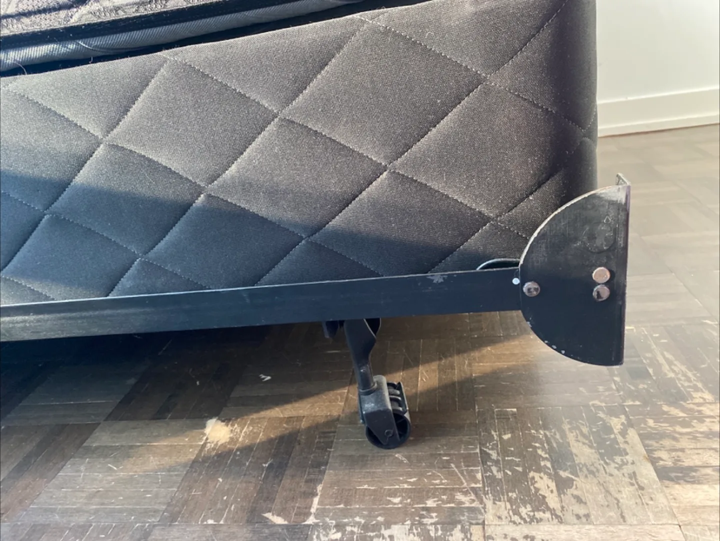 MOVING SALE! Full size bed with box metal frame and Mattress image indicator(6)