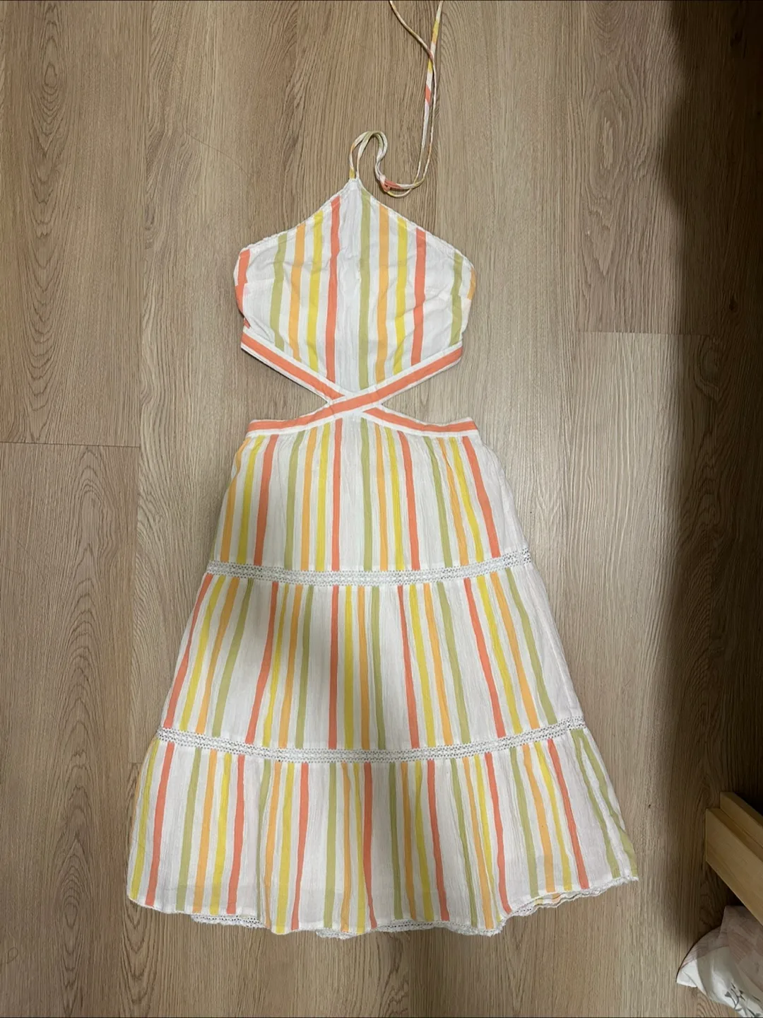 Striped Halter Cutout Dress (xs) thumbnail