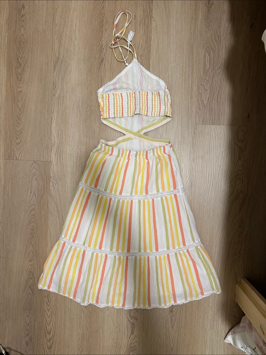 Striped Halter Cutout Dress (xs) image indicator(2)