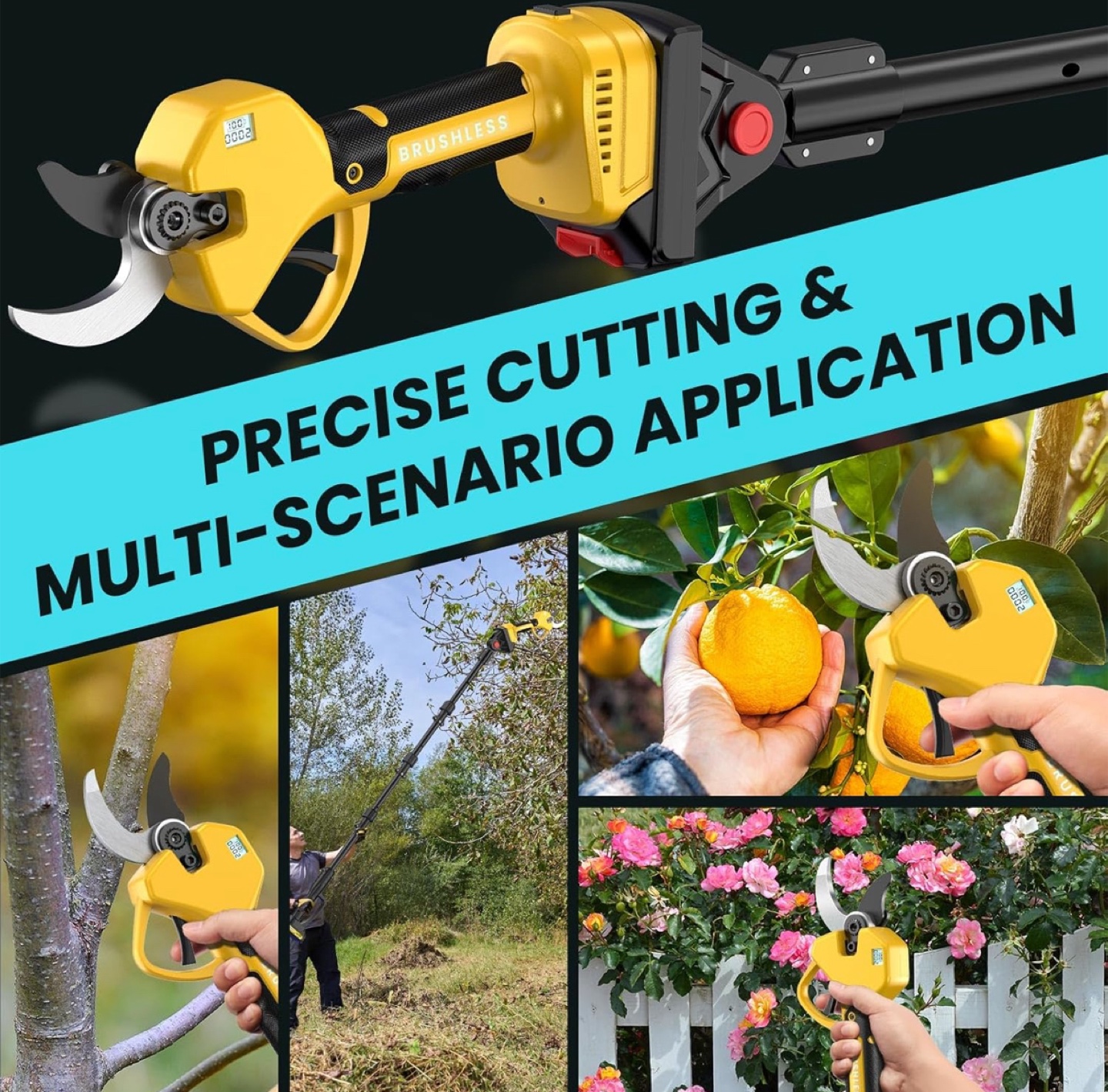 Mustgroom Cordless Electric Pruning Shears with Extension Pole - photo 4
